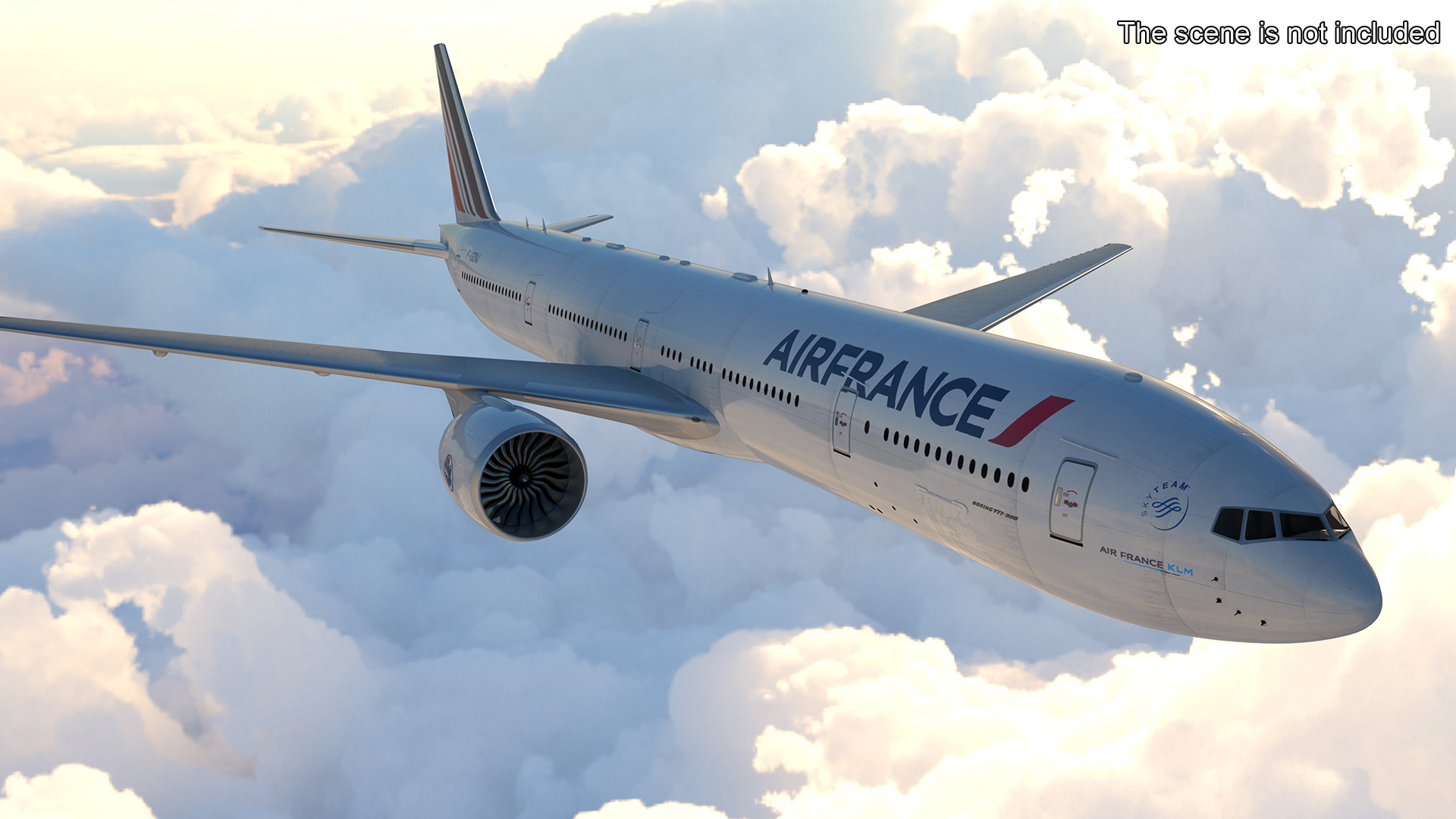 3D Boeing 777 Air France Rigged model