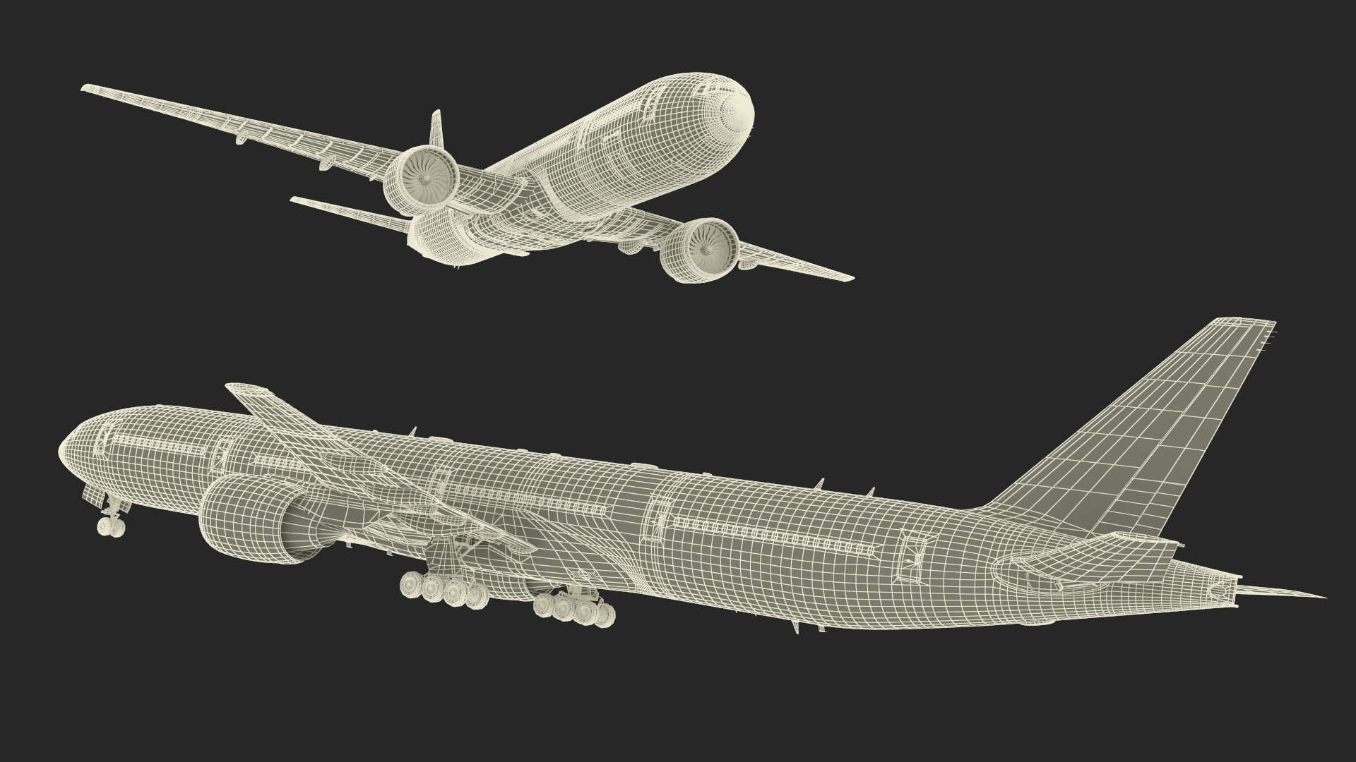 3D Boeing 777 Air France Rigged model