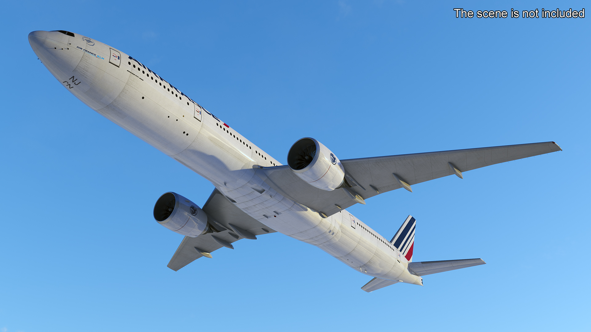 3D Boeing 777 Air France Rigged model