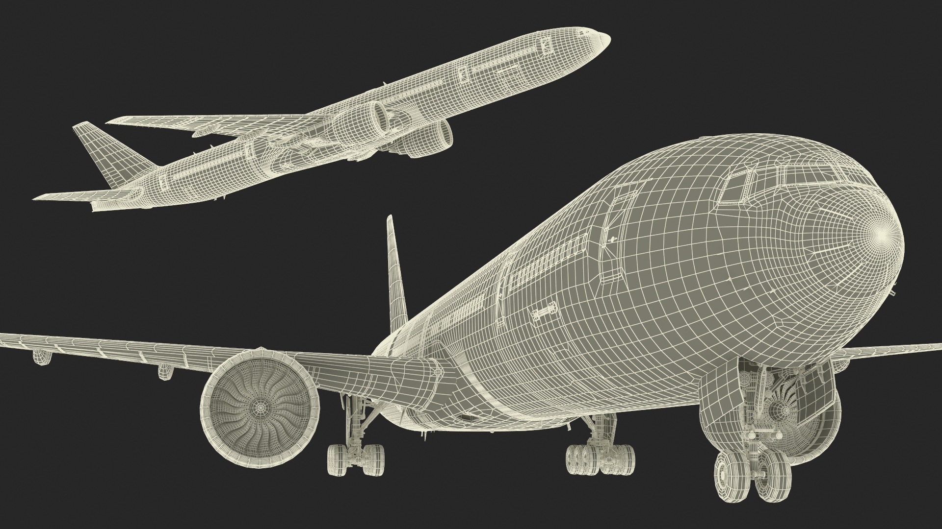 3D Boeing 777 Air France Rigged model