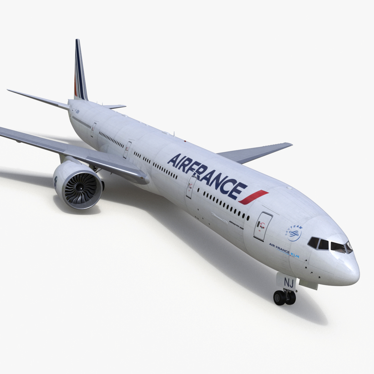 3D Boeing 777 Air France Rigged model