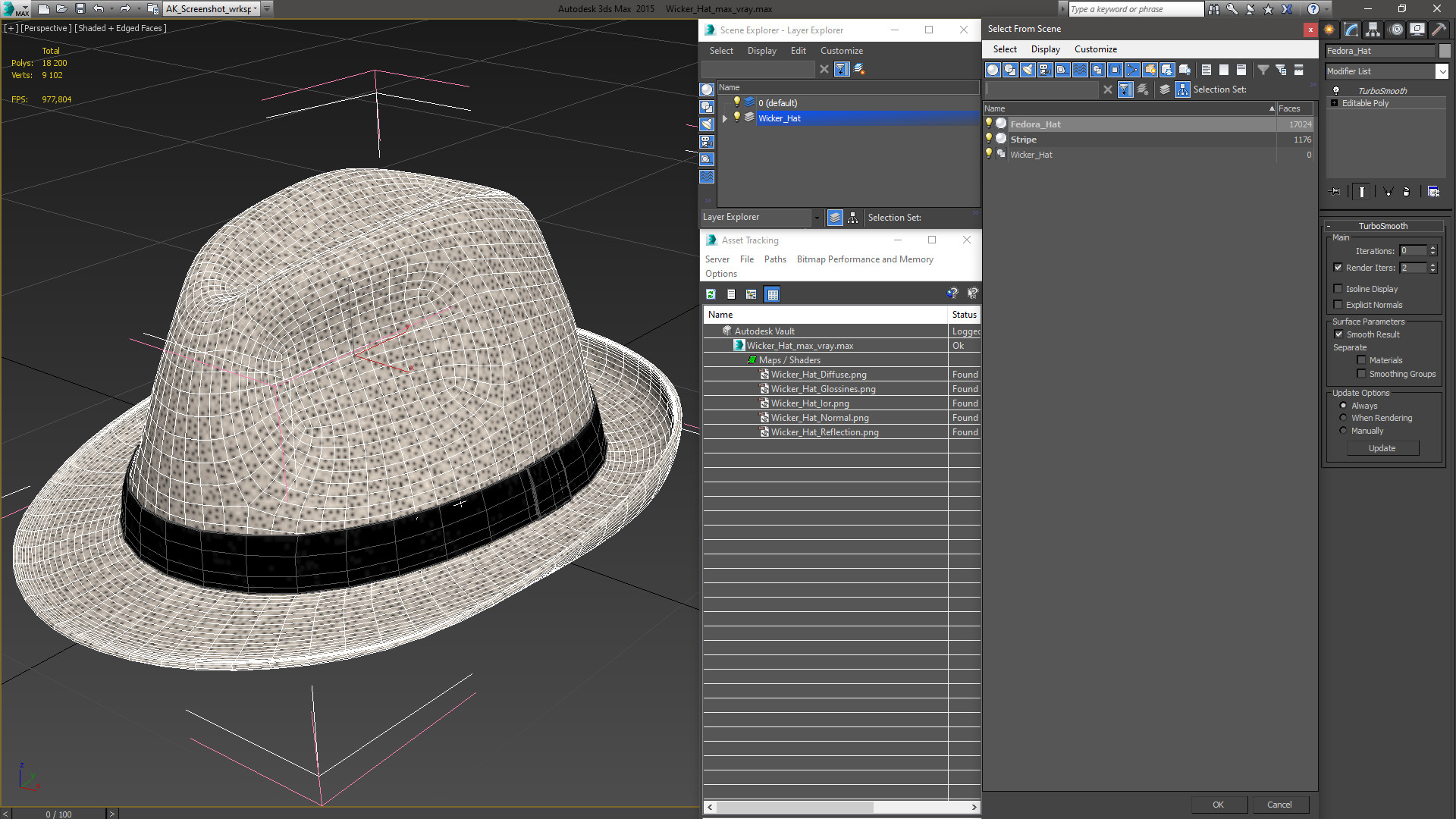 3D model Wicker Hat