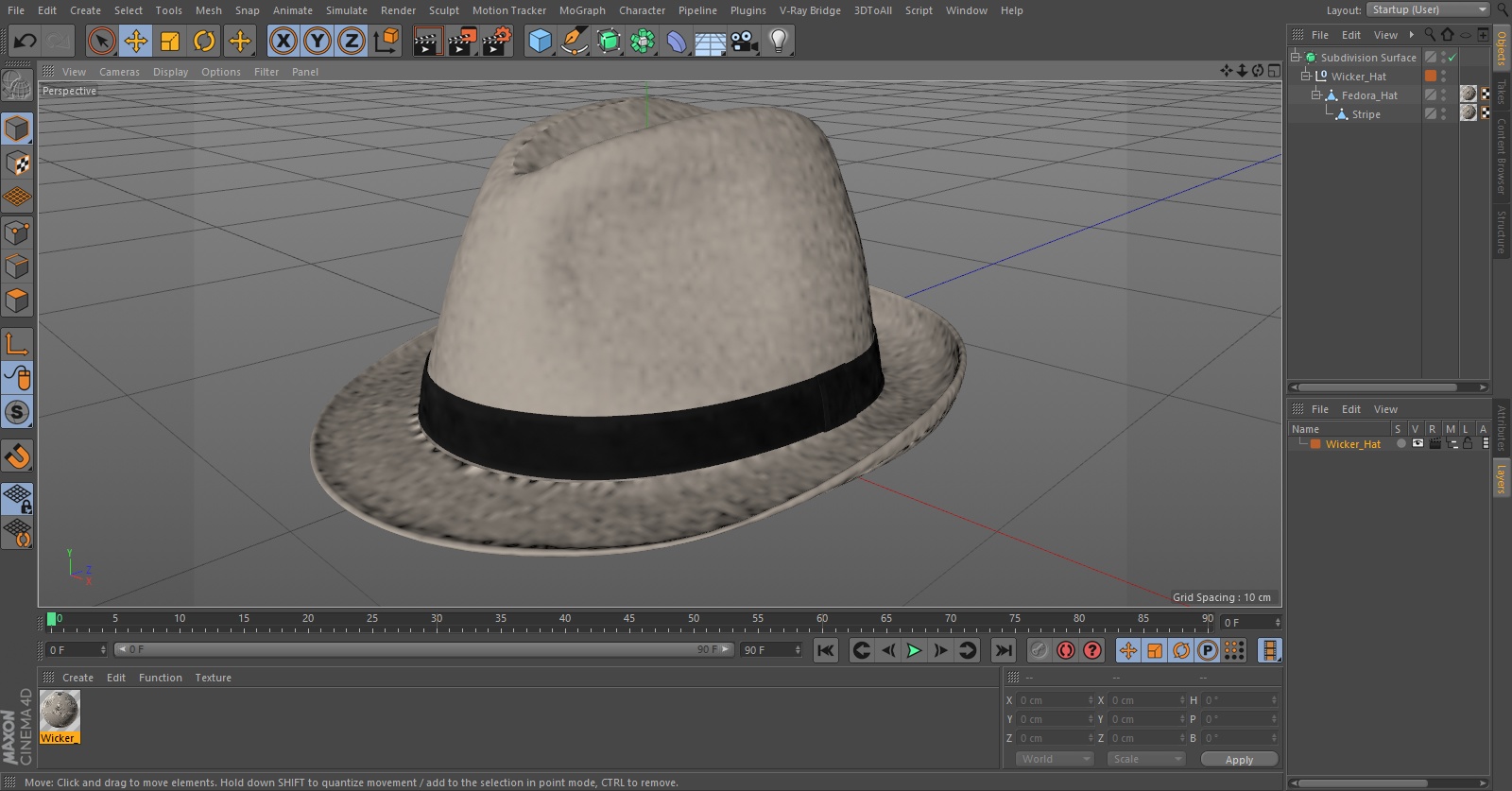 3D model Wicker Hat