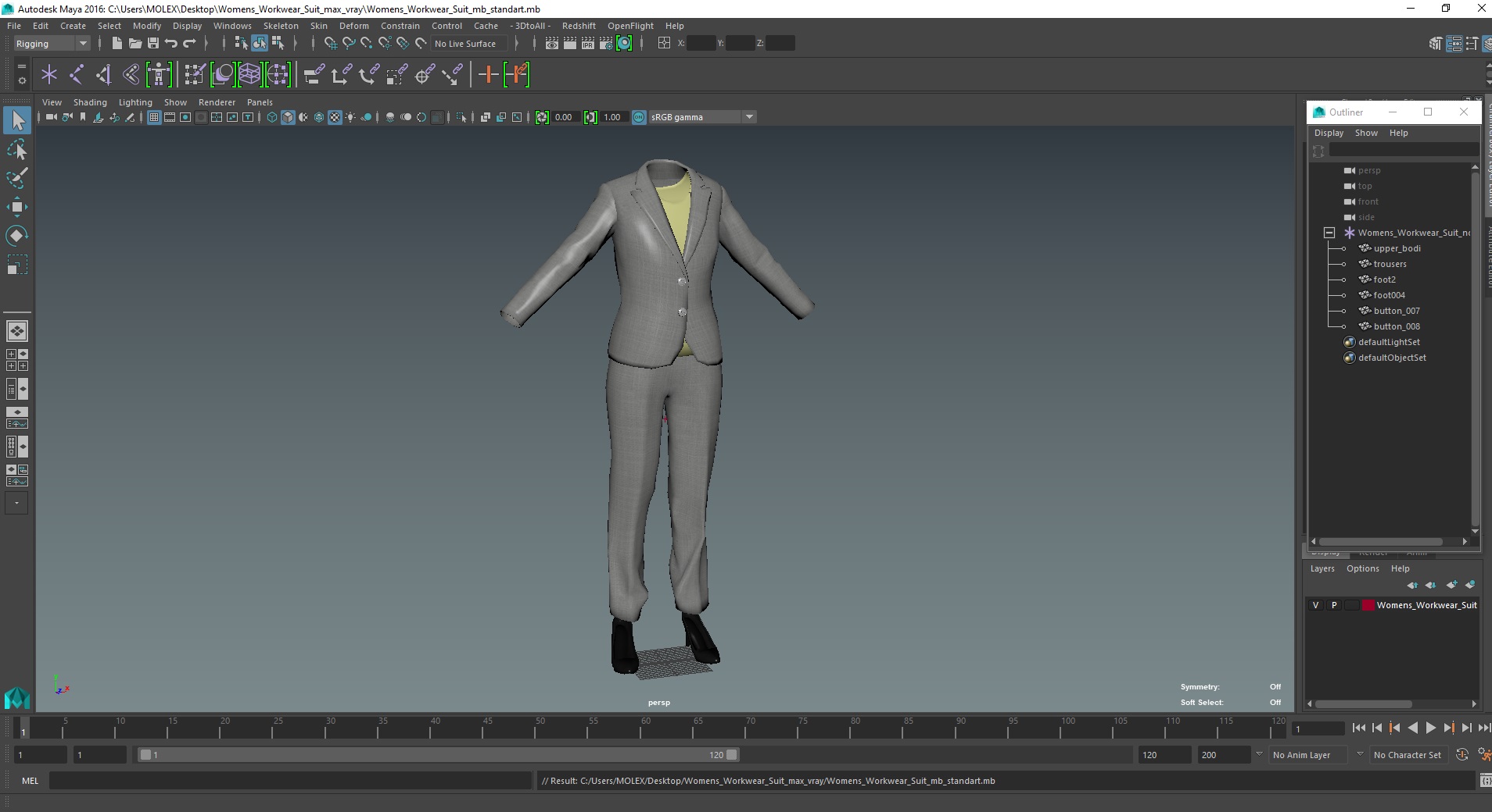 3D model Womens Workwear Suit