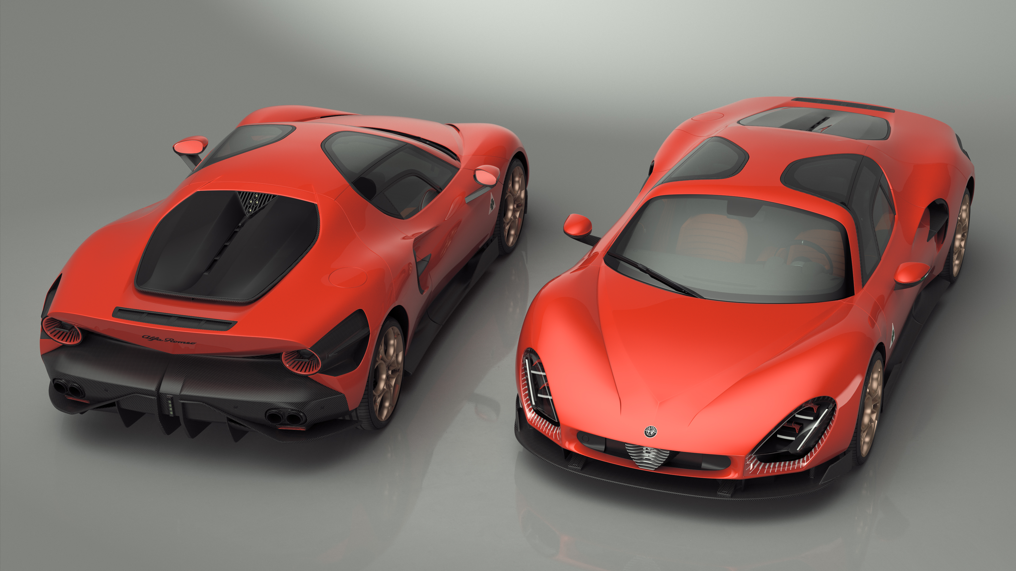 3D Supercar Alfa Romeo 33 Stradale Coupe Red