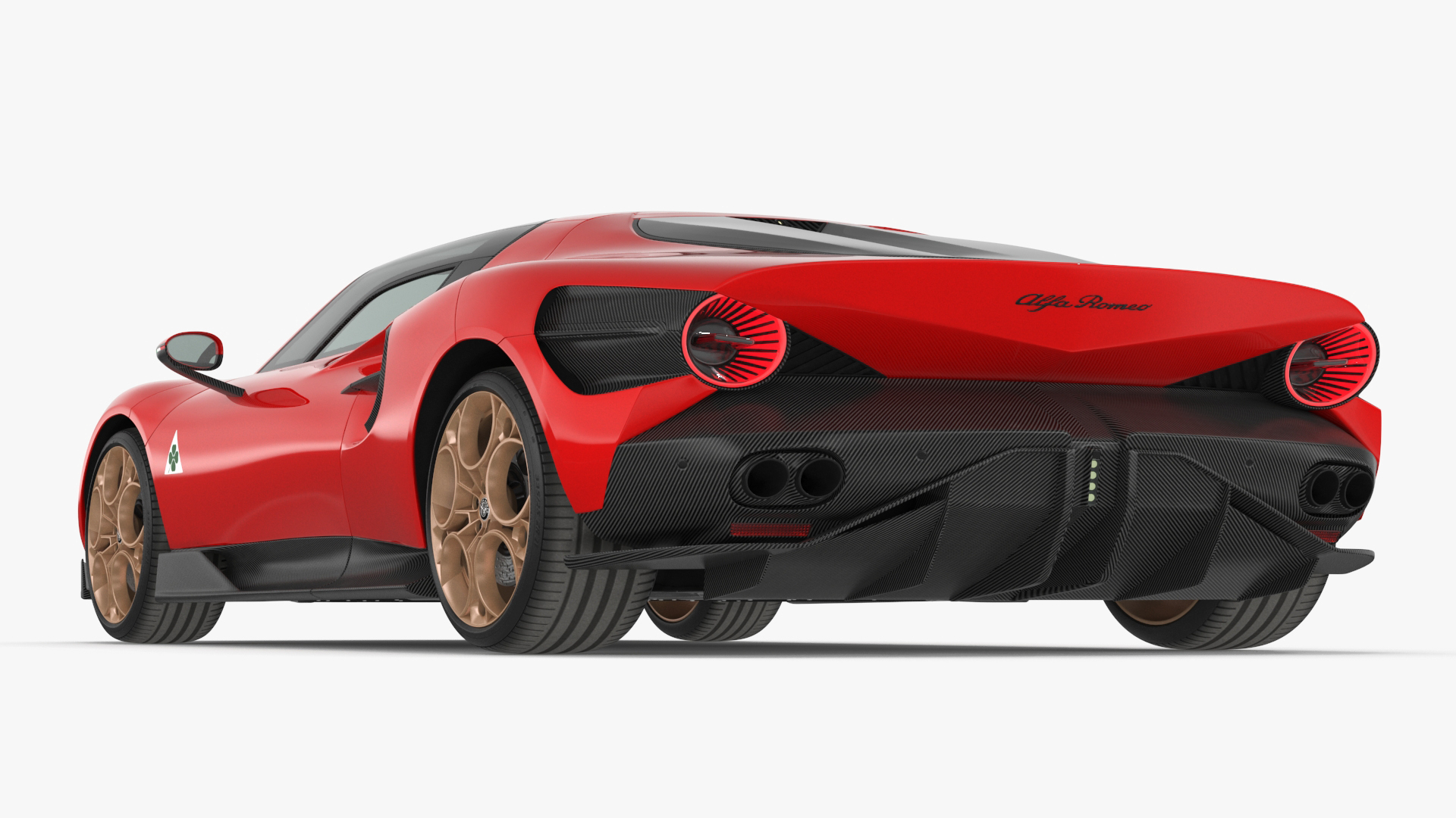 3D Supercar Alfa Romeo 33 Stradale Coupe Red