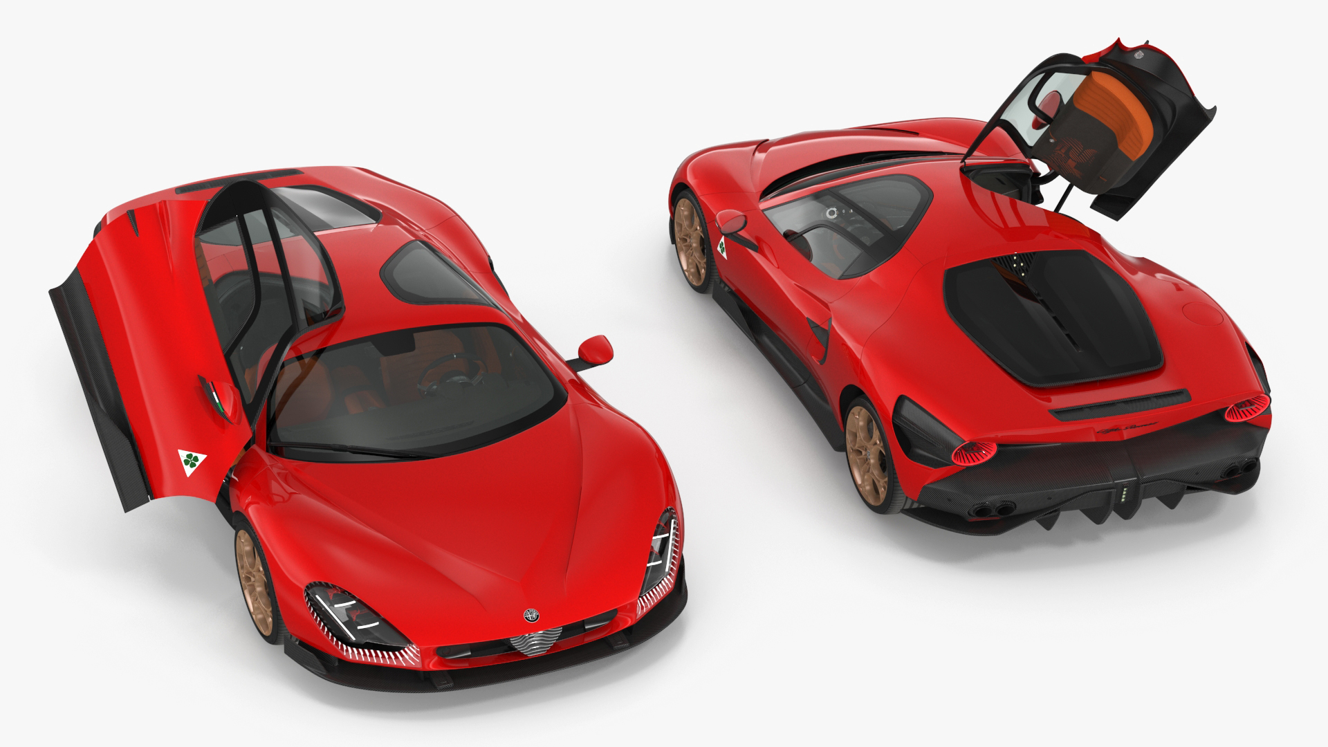 3D Supercar Alfa Romeo 33 Stradale Coupe Red