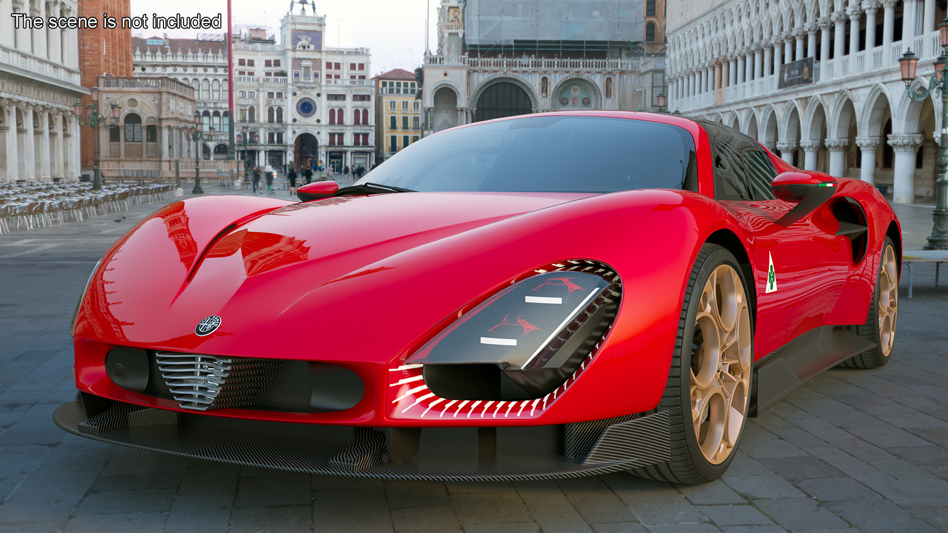 3D Supercar Alfa Romeo 33 Stradale Coupe Red