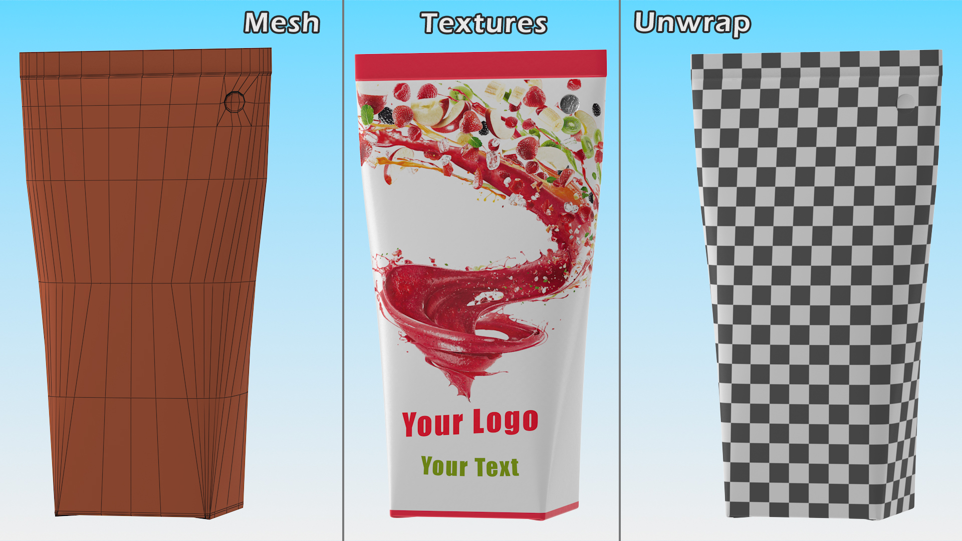 3D model Aseptic Packaging For Triangular Liquid Fruit