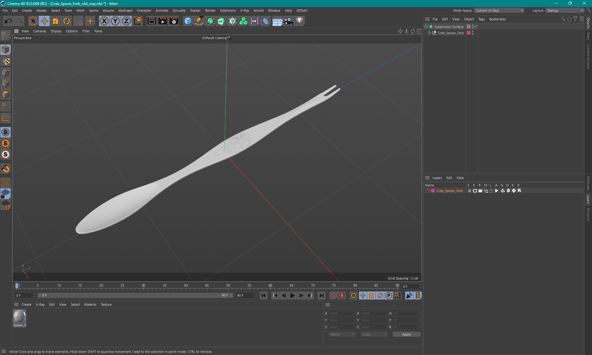 3D model Crab Spoon Fork