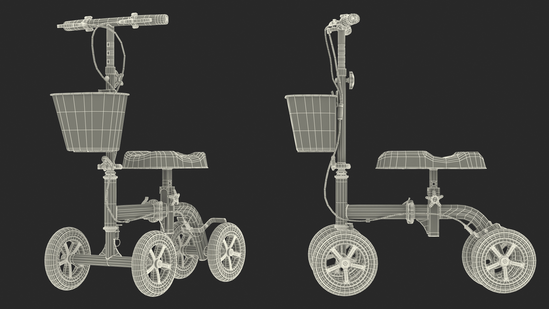 3D Steerable Knee Scooter White model