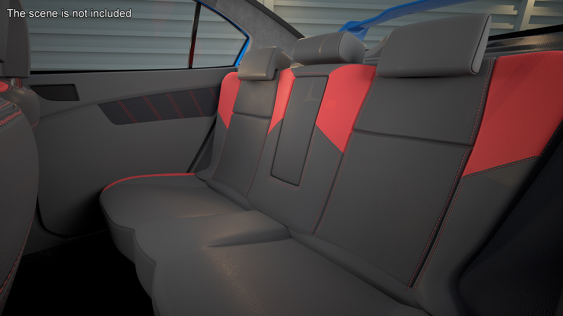 3D Subaru WRX STI 2021 Sedan Blue Simple Interior