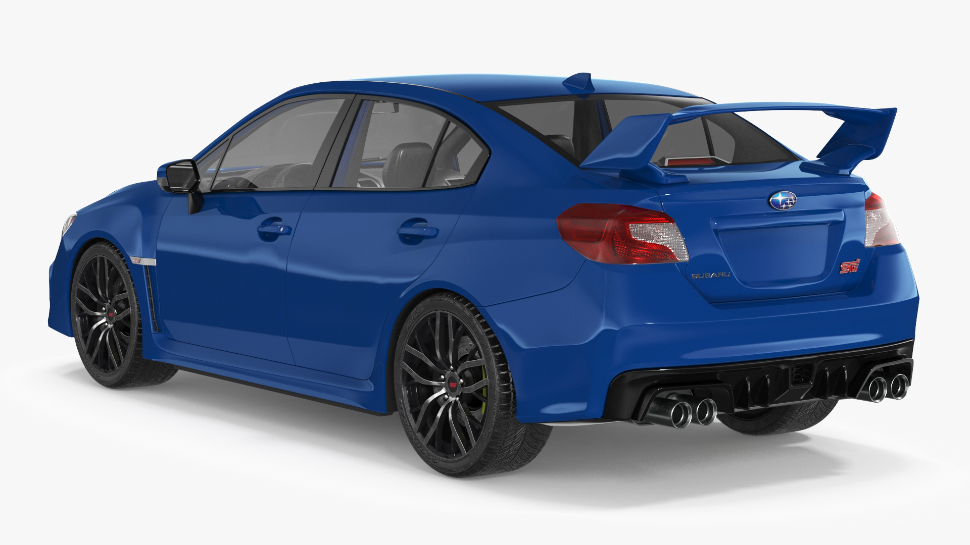 3D Subaru WRX STI 2021 Sedan Blue Simple Interior