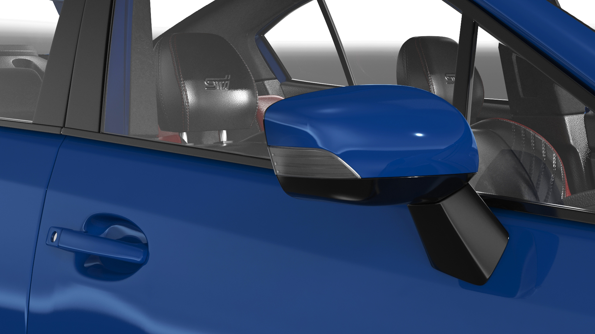 3D Subaru WRX STI 2021 Sedan Blue Simple Interior