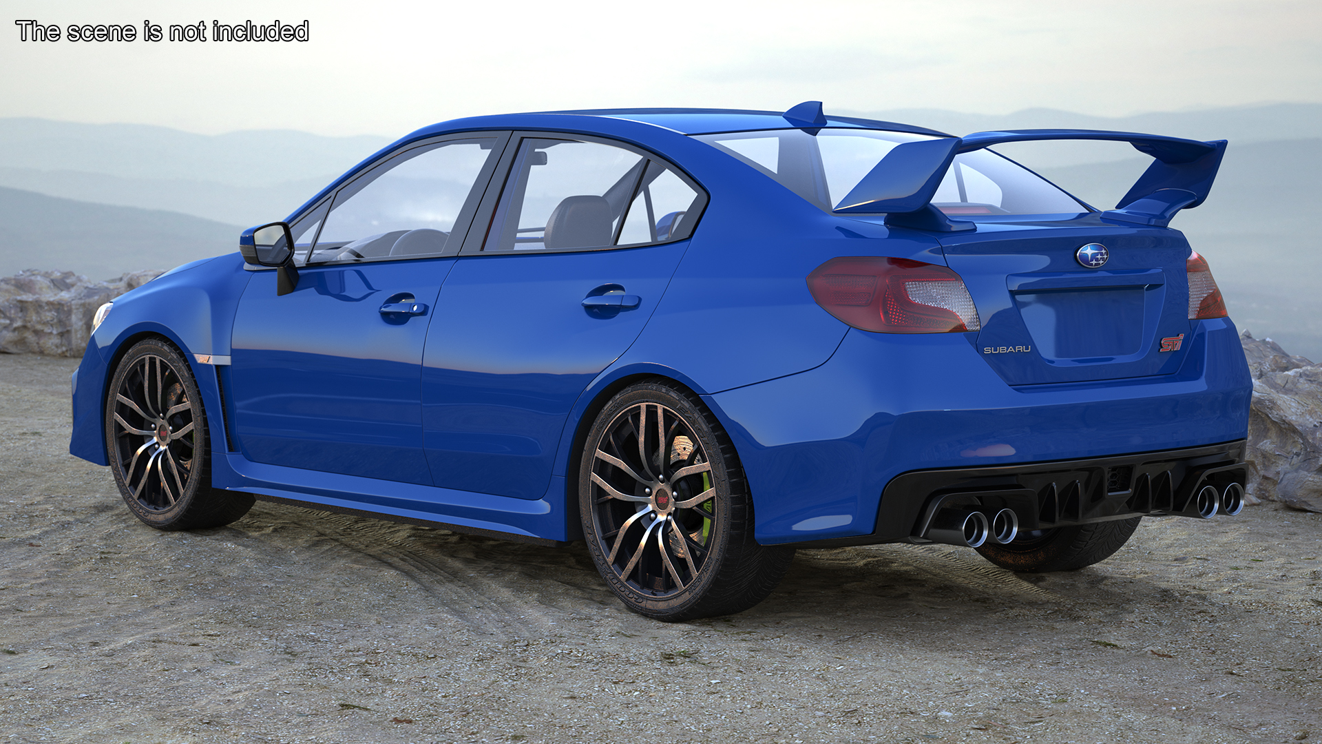 3D Subaru WRX STI 2021 Sedan Blue Simple Interior