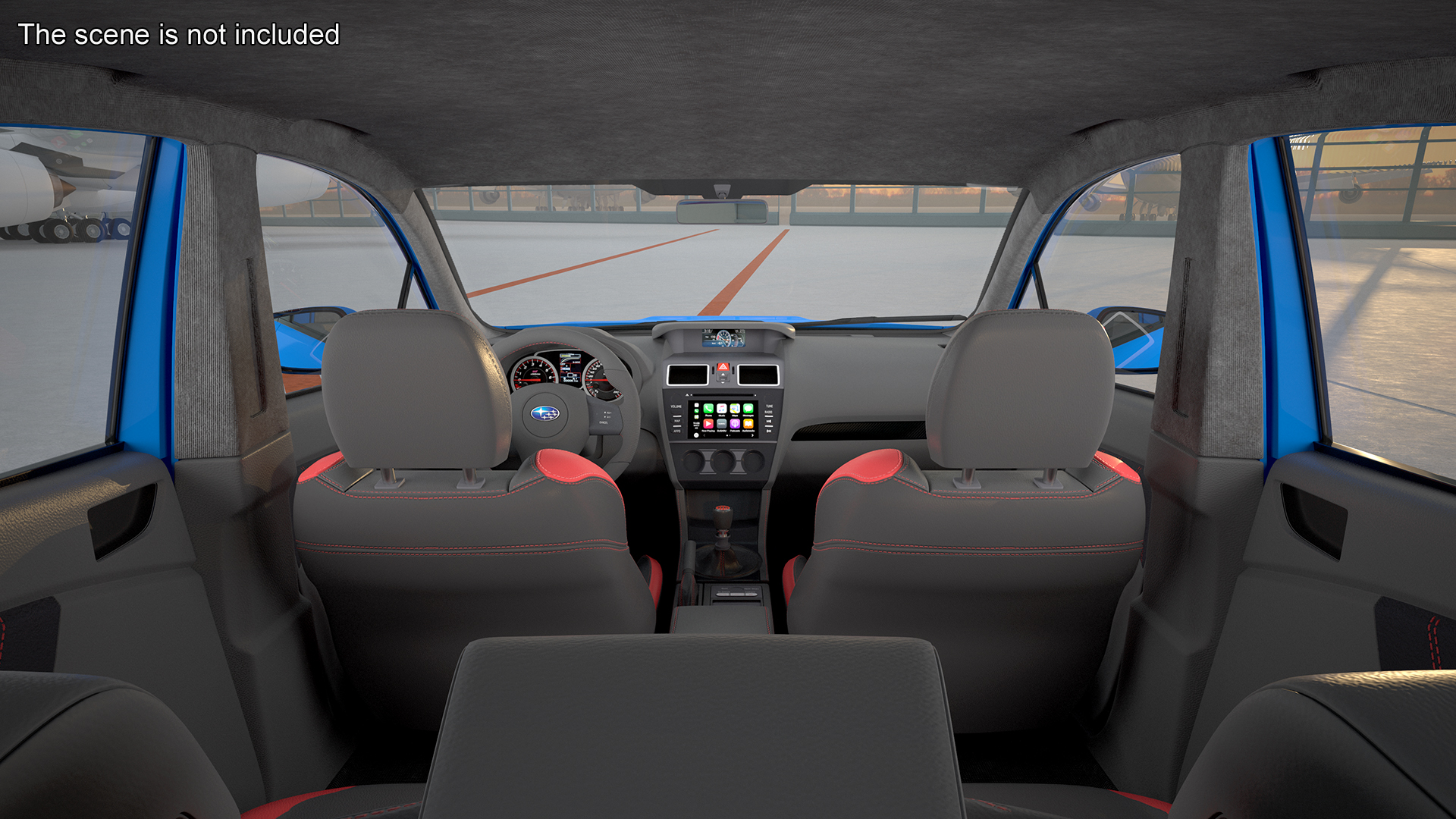 3D Subaru WRX STI 2021 Sedan Blue Simple Interior