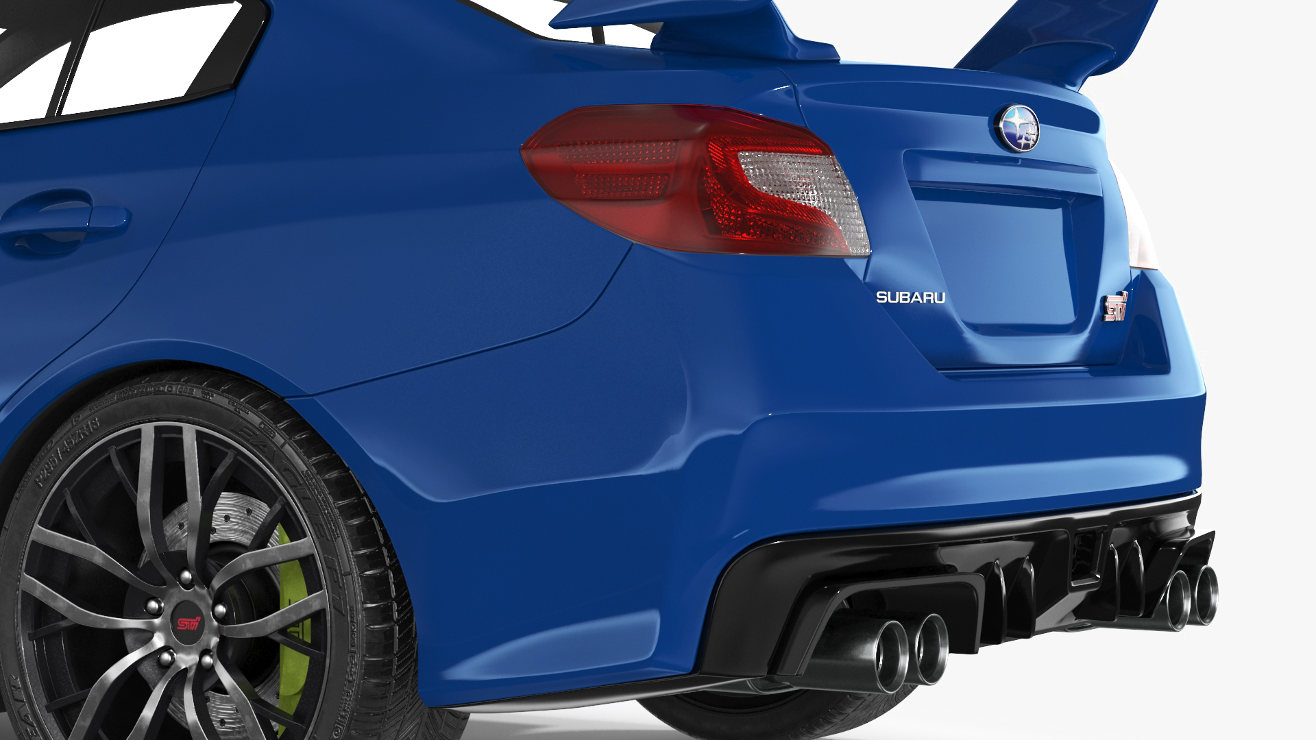 3D Subaru WRX STI 2021 Sedan Blue Simple Interior