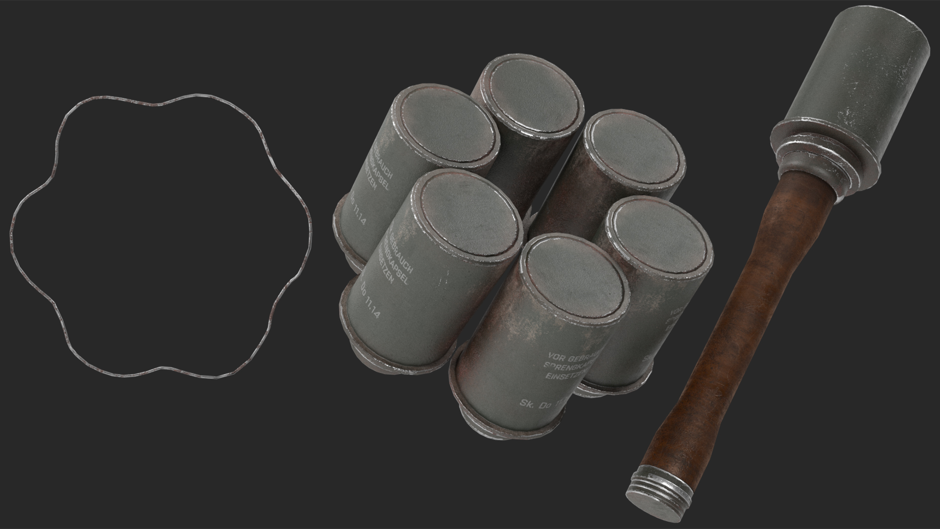 3D model Anti Tank Stick Grenade Game Weapon