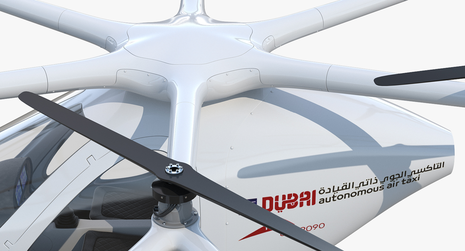 Autonomous Air Taxi in Dubai Volocopter 2X Rigged 3D model