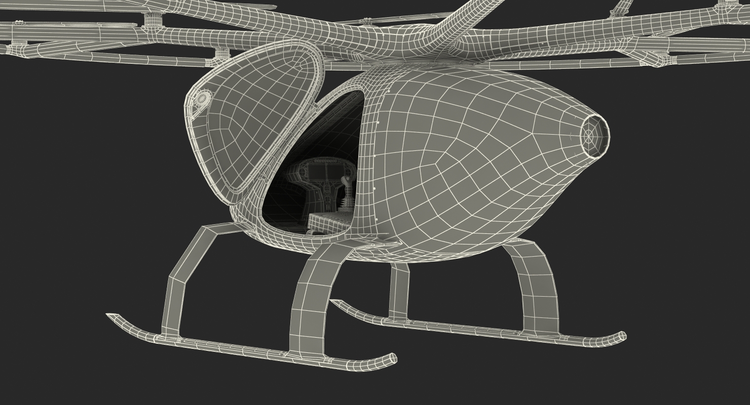 Autonomous Air Taxi in Dubai Volocopter 2X Rigged 3D model