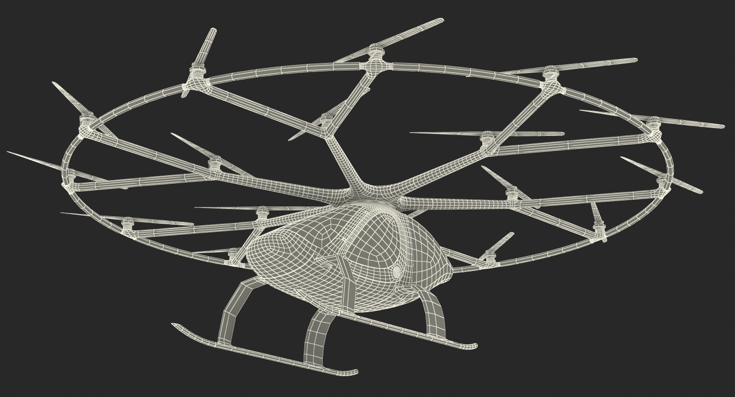 Autonomous Air Taxi in Dubai Volocopter 2X Rigged 3D model