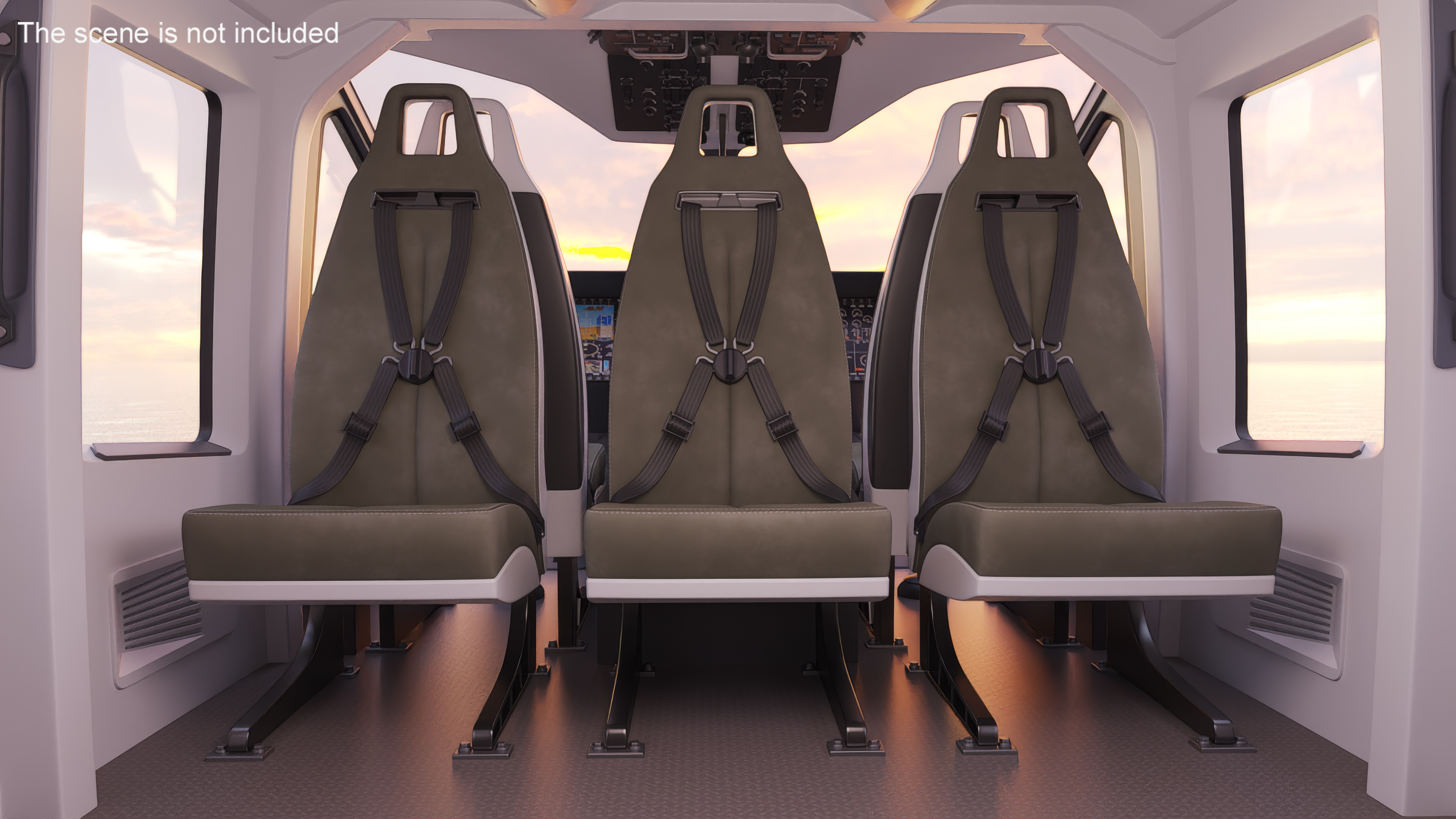 3D Private Helicopter Passenger Seat model