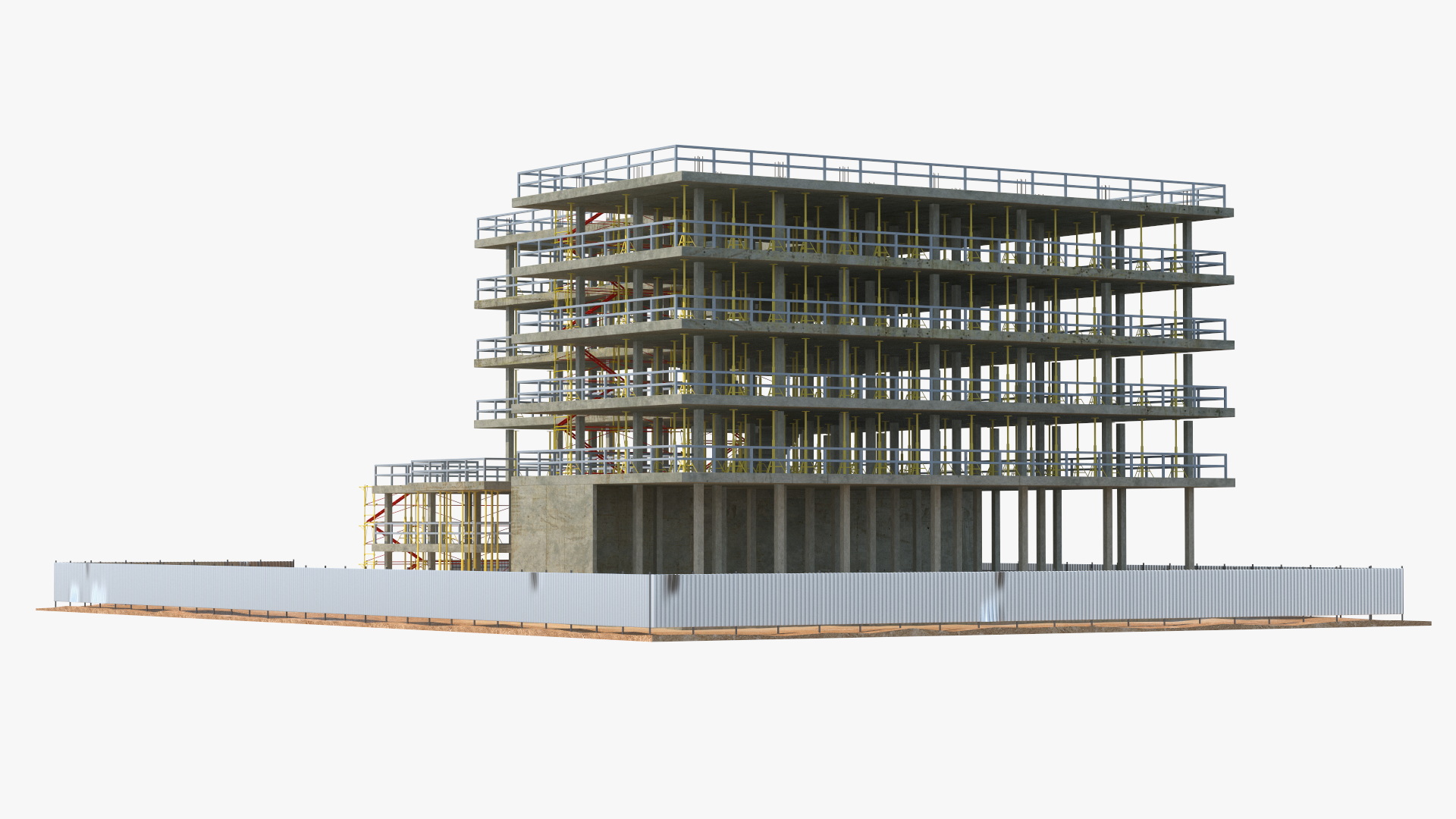 Construction Site with Scaffolding 3D model