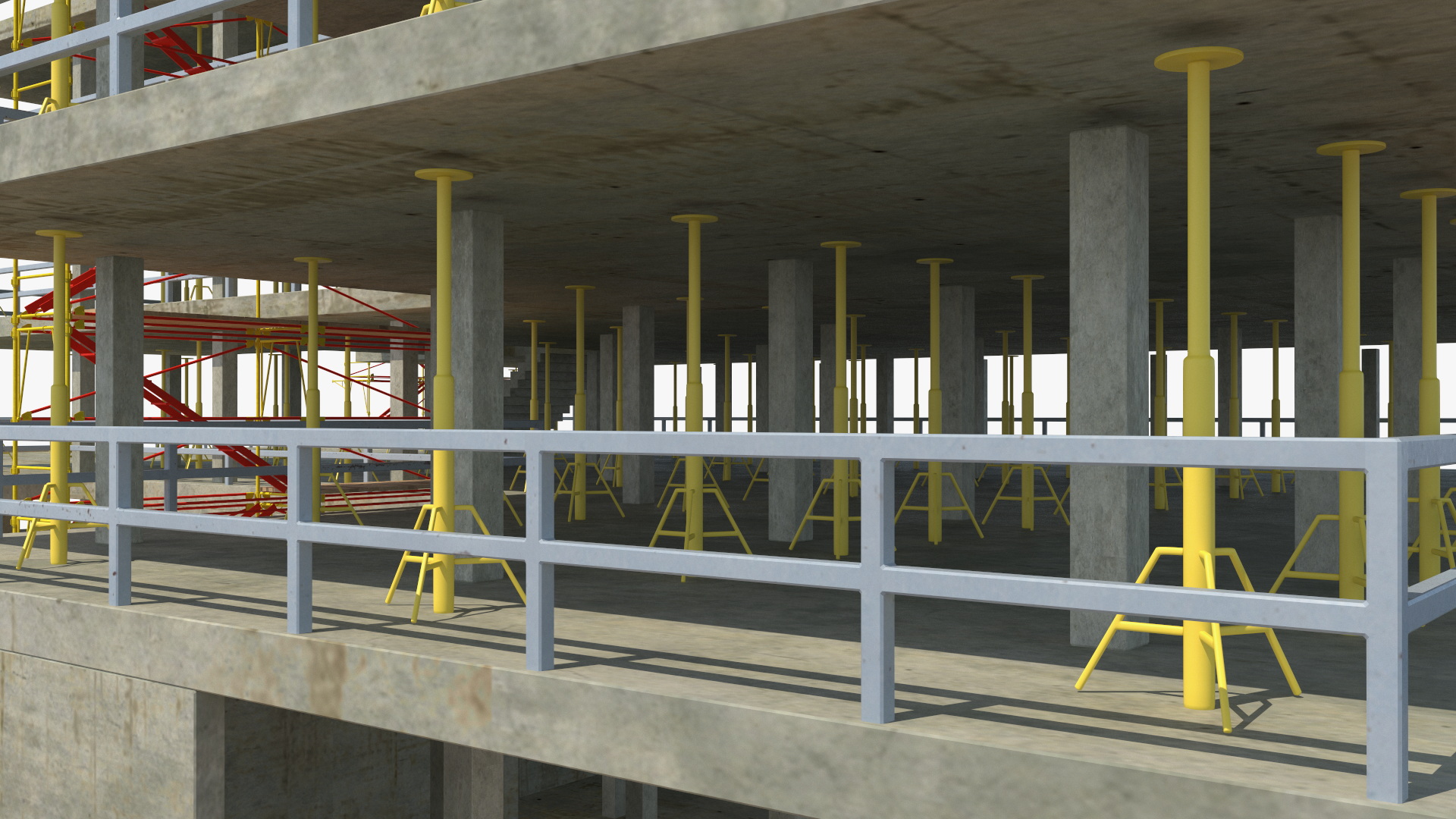 Construction Site with Scaffolding 3D model