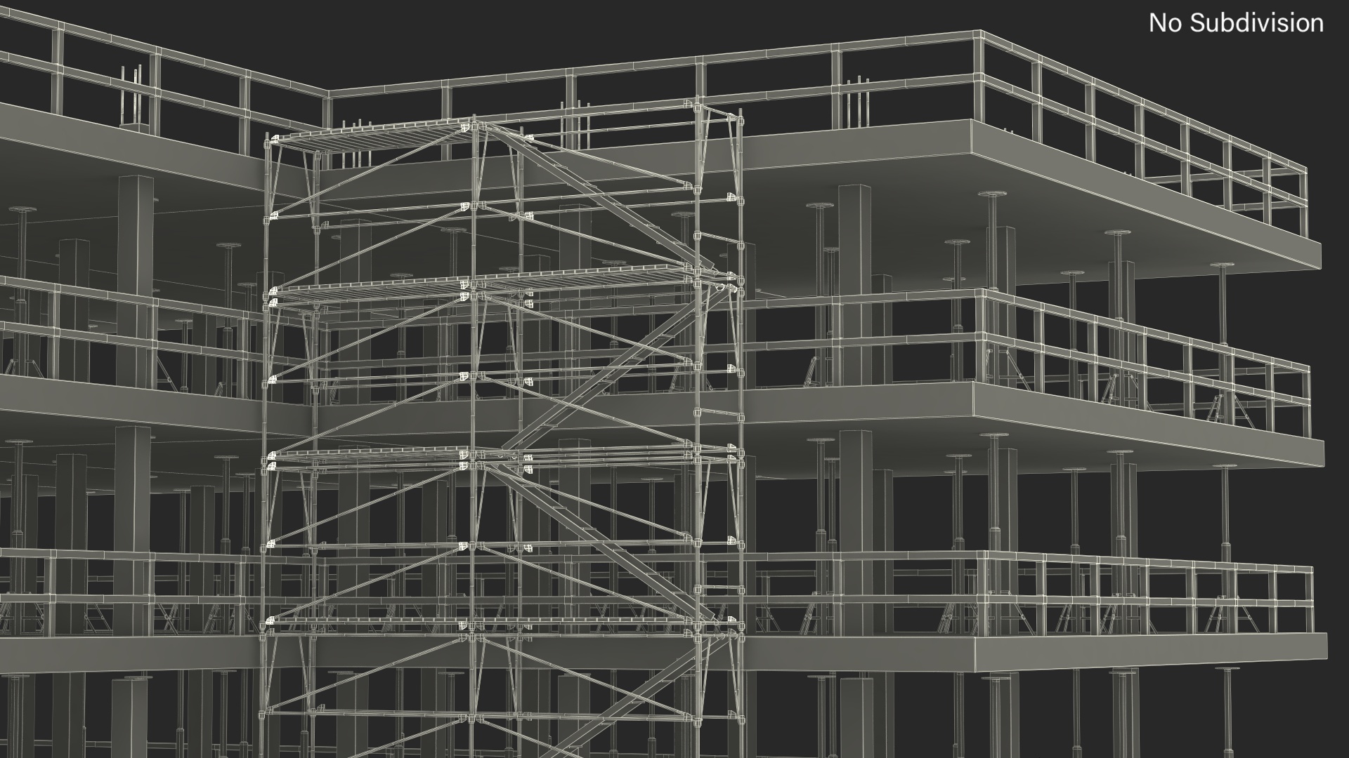 Construction Site with Scaffolding 3D model