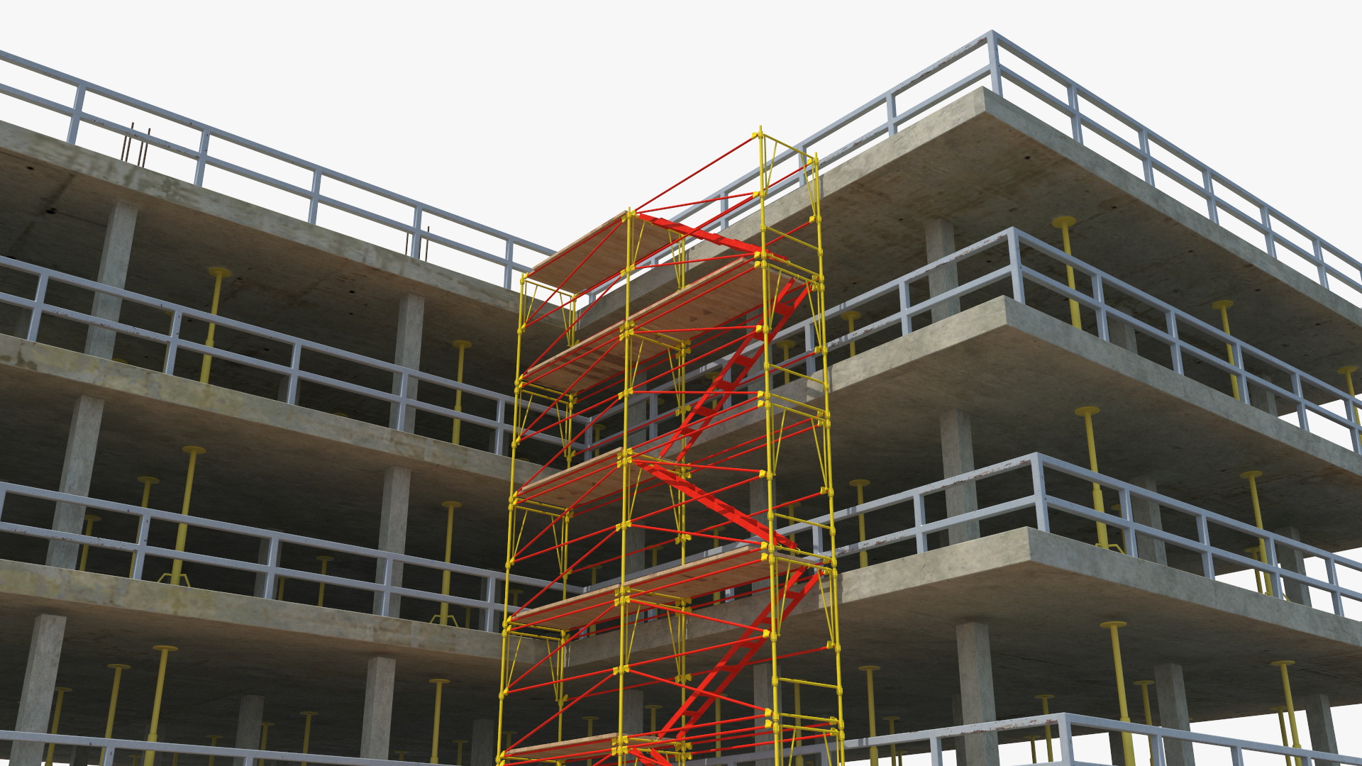 Construction Site with Scaffolding 3D model