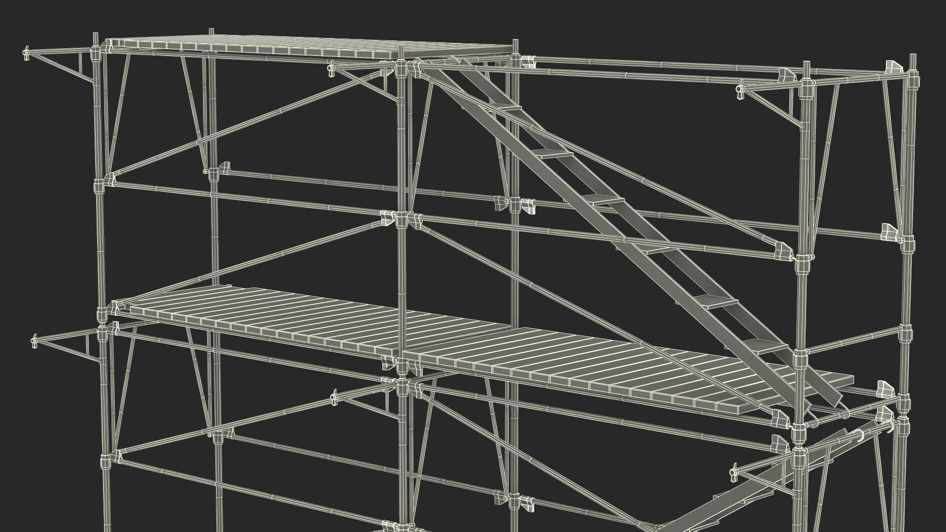 Construction Site with Scaffolding 3D model