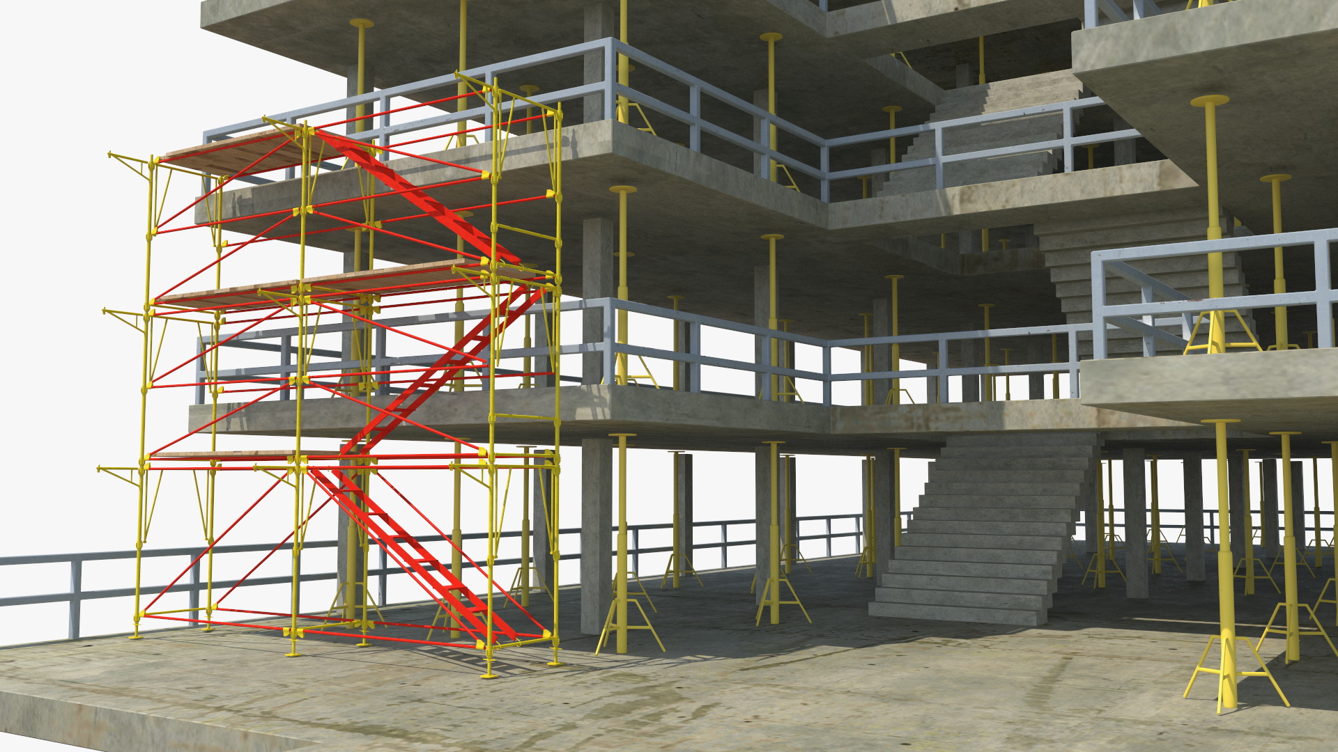 Construction Site with Scaffolding 3D model