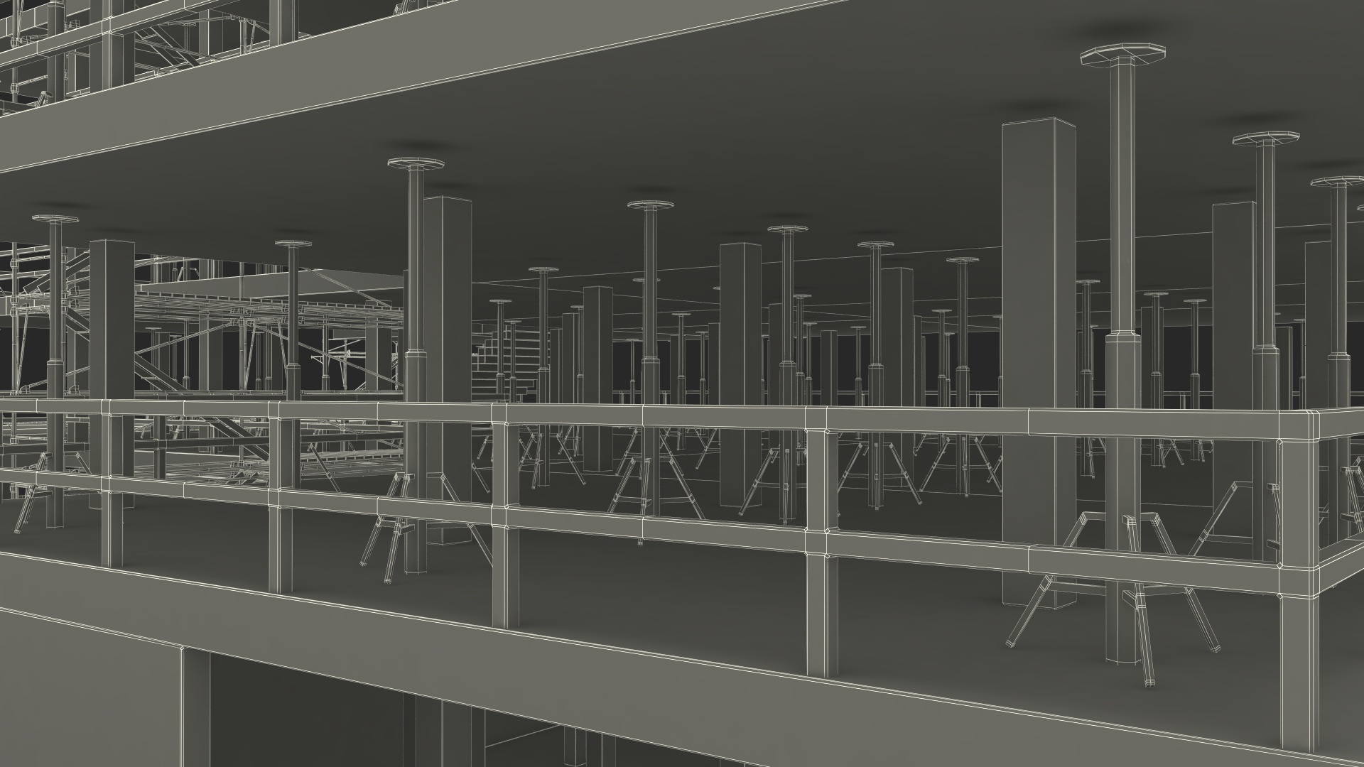 Construction Site with Scaffolding 3D model