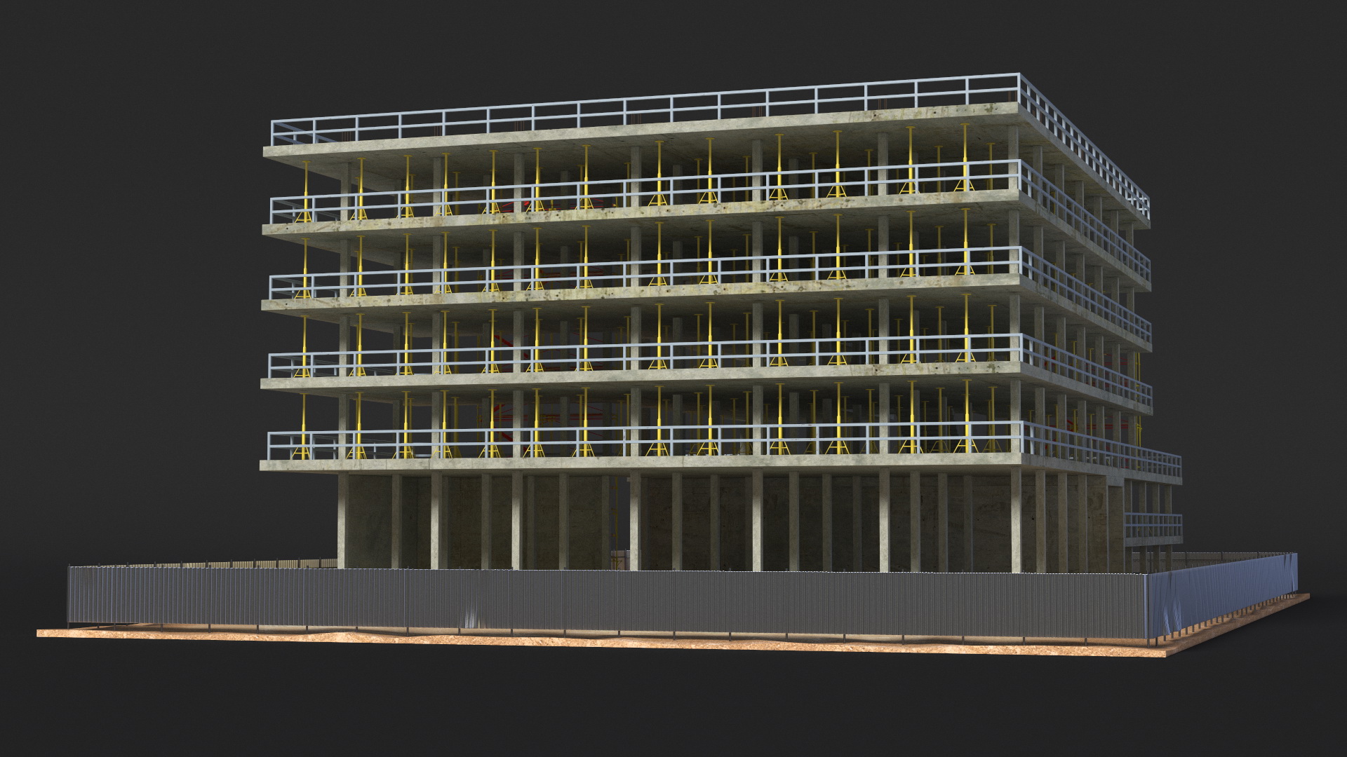 Construction Site with Scaffolding 3D model