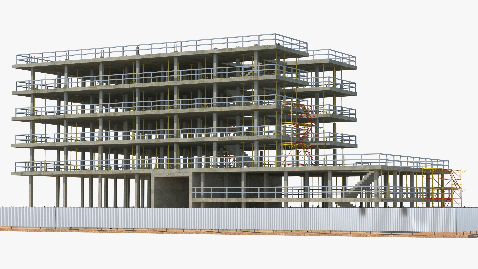 Construction Site with Scaffolding 3D model