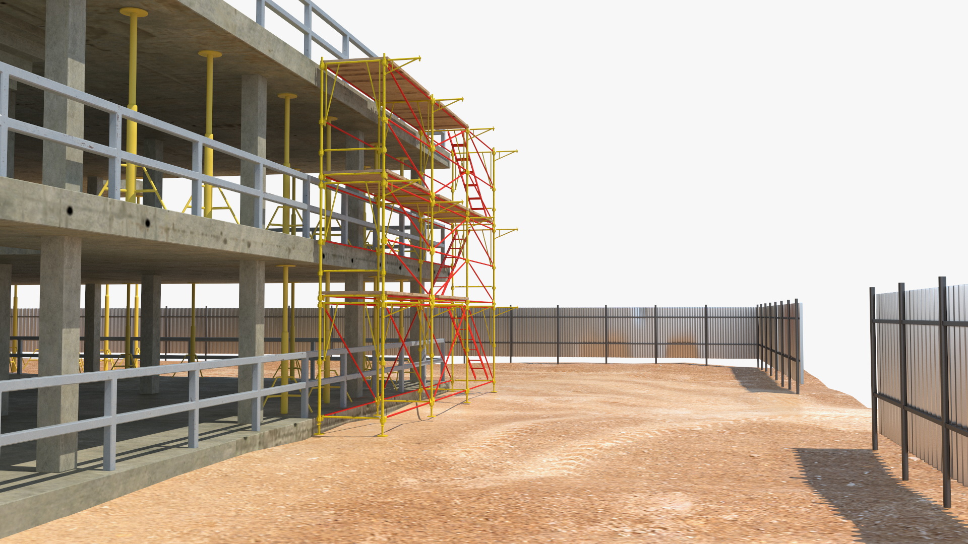 Construction Site with Scaffolding 3D model