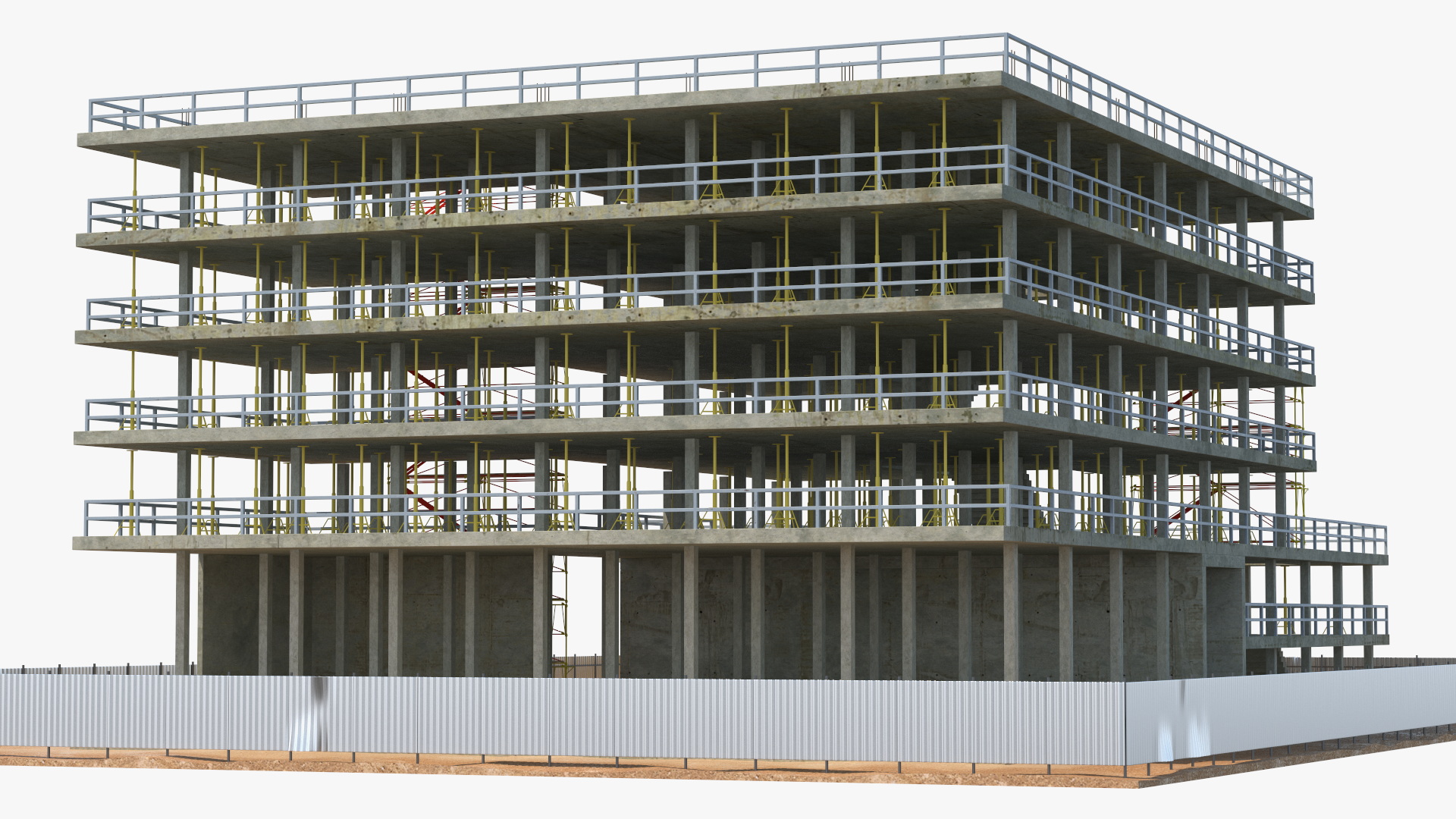 Construction Site with Scaffolding 3D model