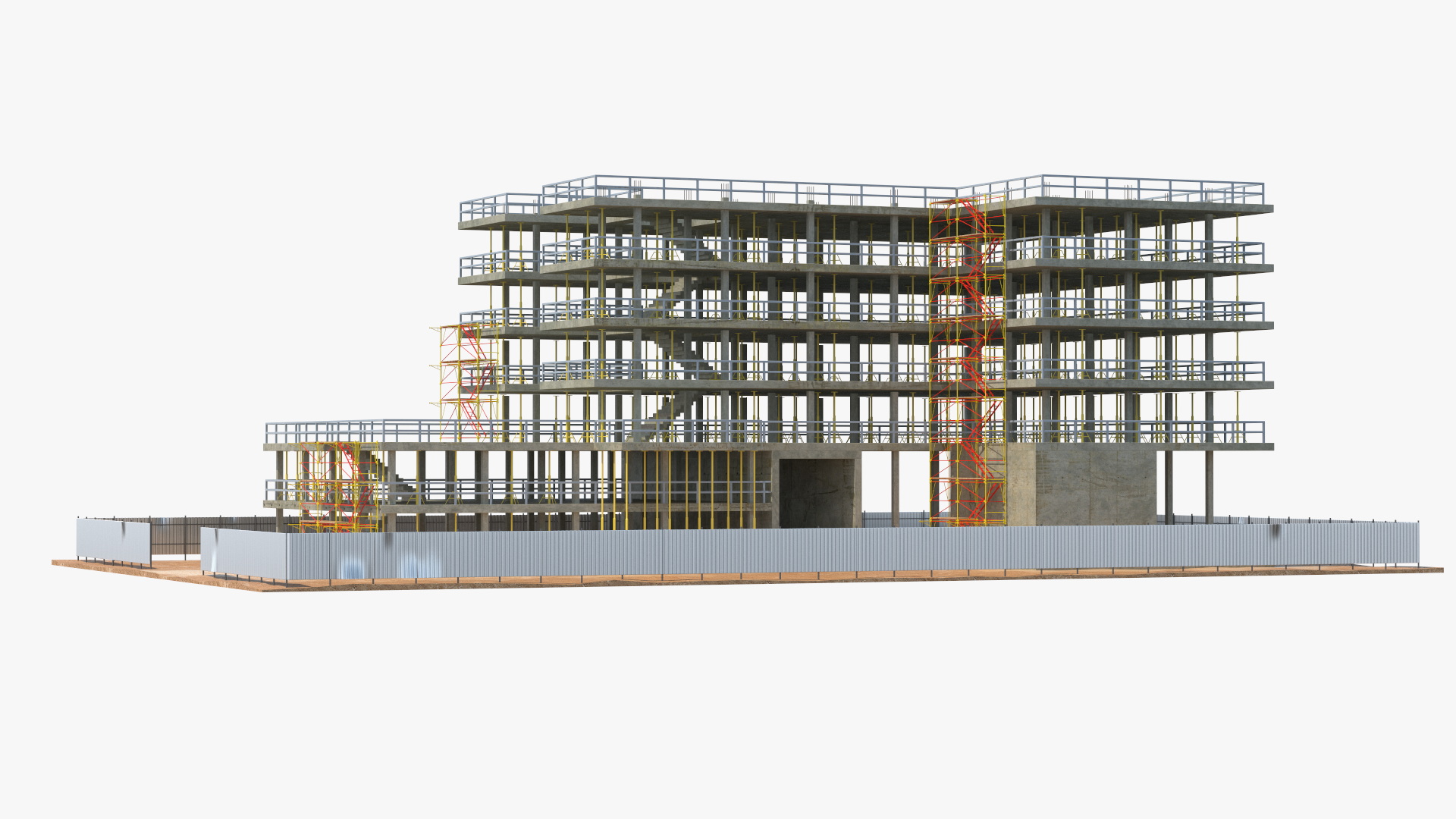 Construction Site with Scaffolding 3D model