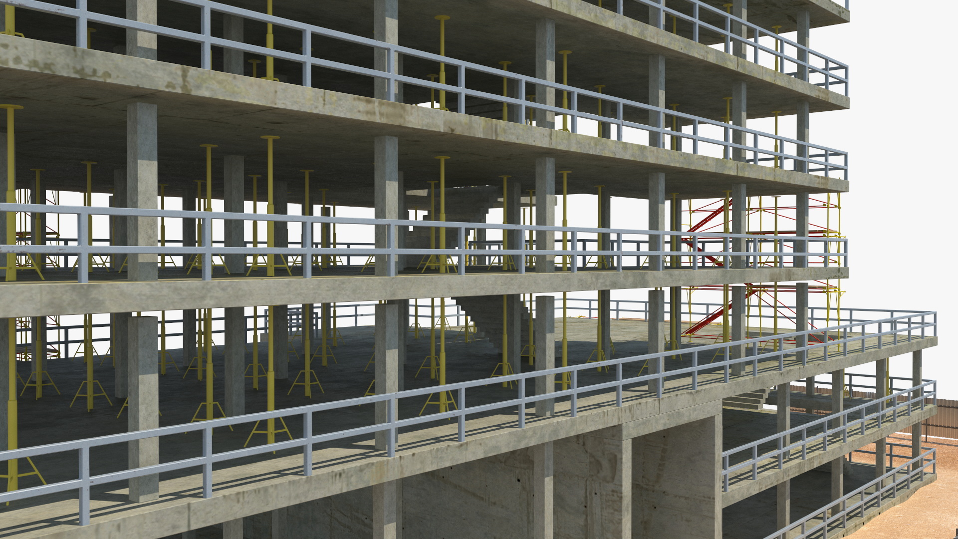 Construction Site with Scaffolding 3D model