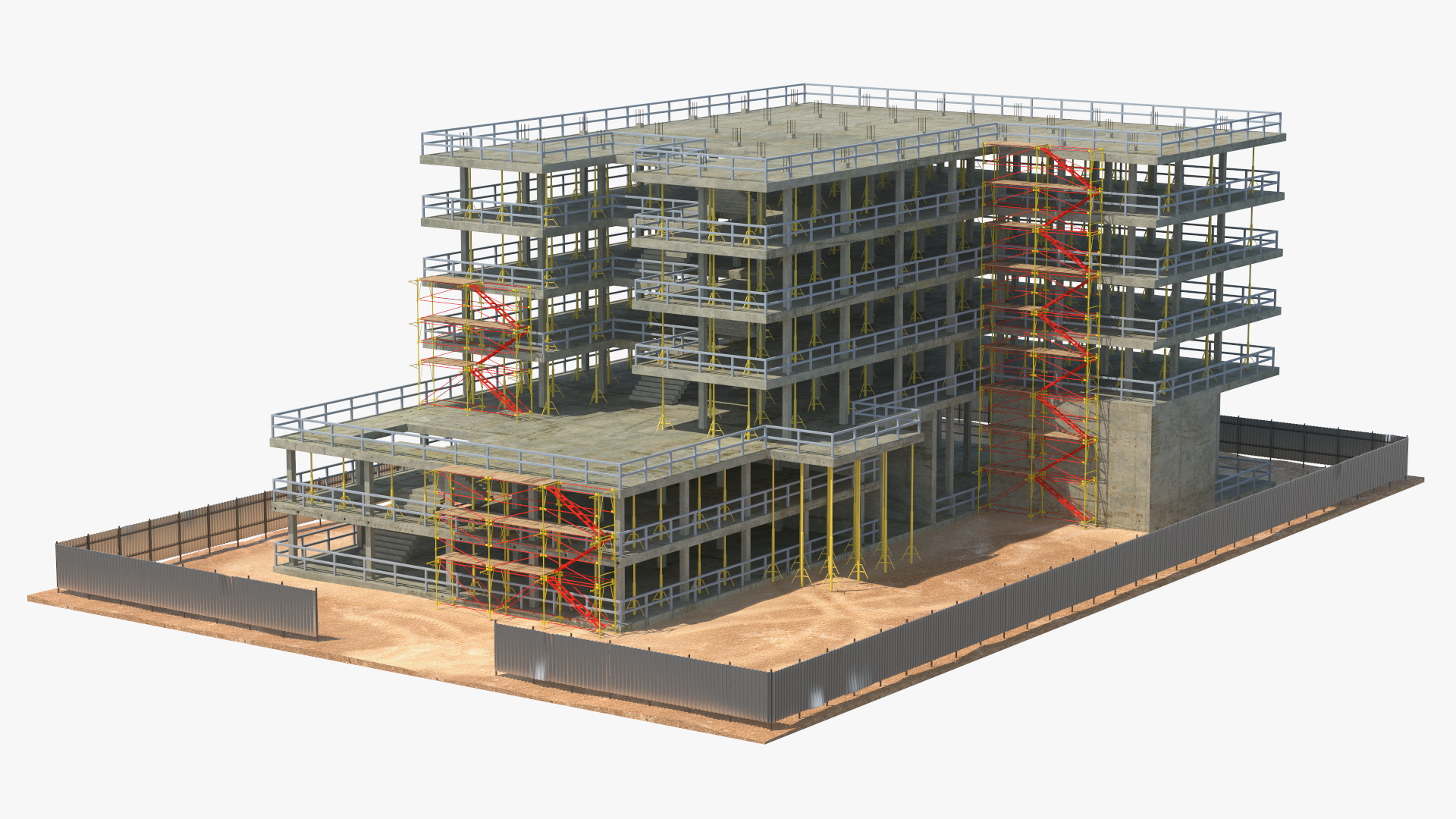 Construction Site with Scaffolding 3D model