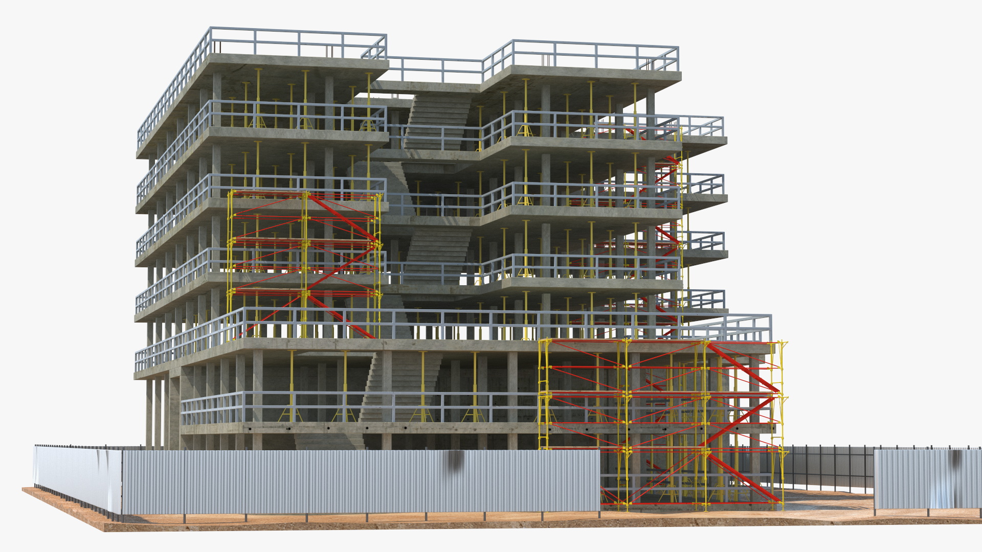 Construction Site with Scaffolding 3D model