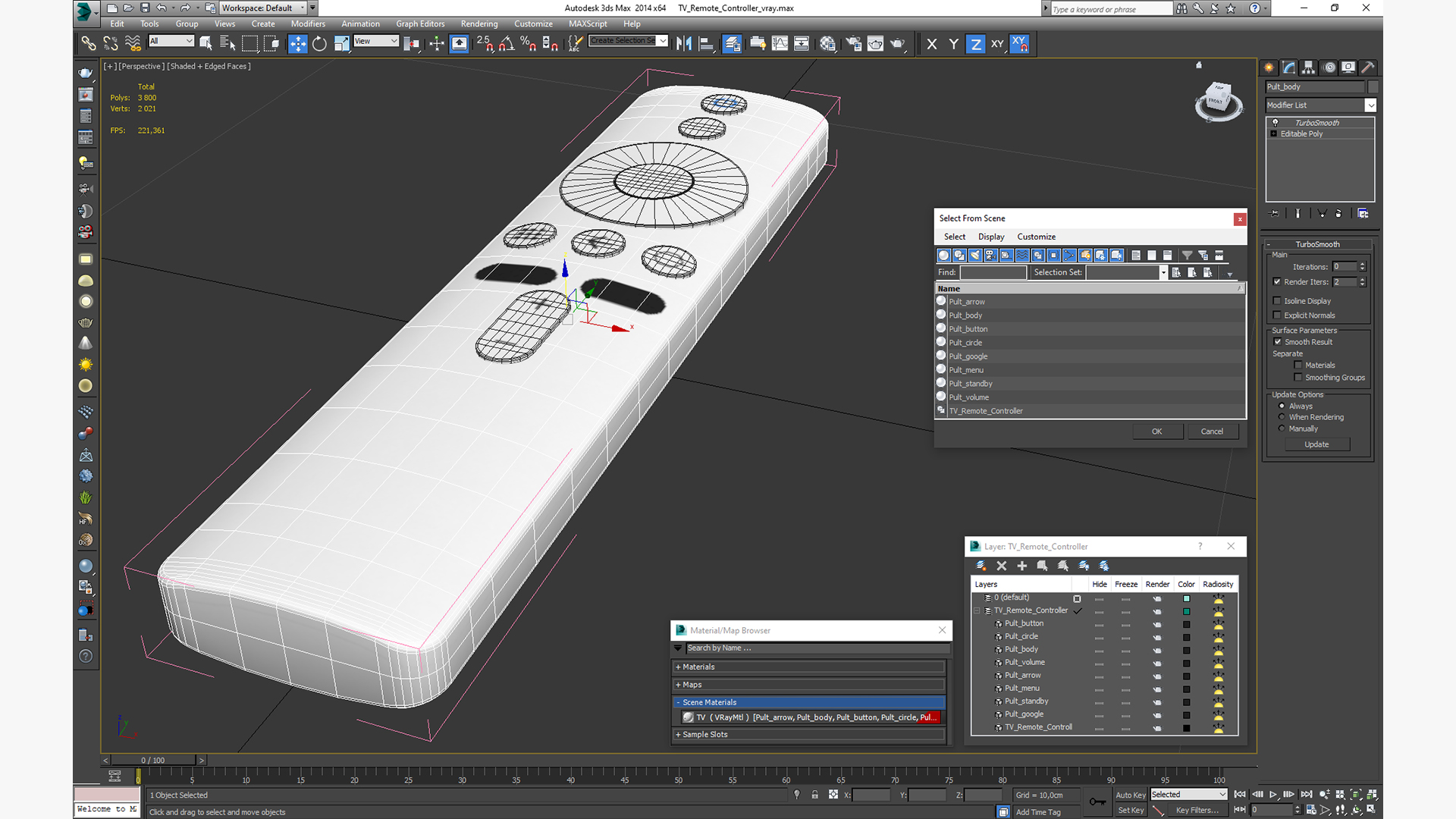 3D model TV Remote Controller