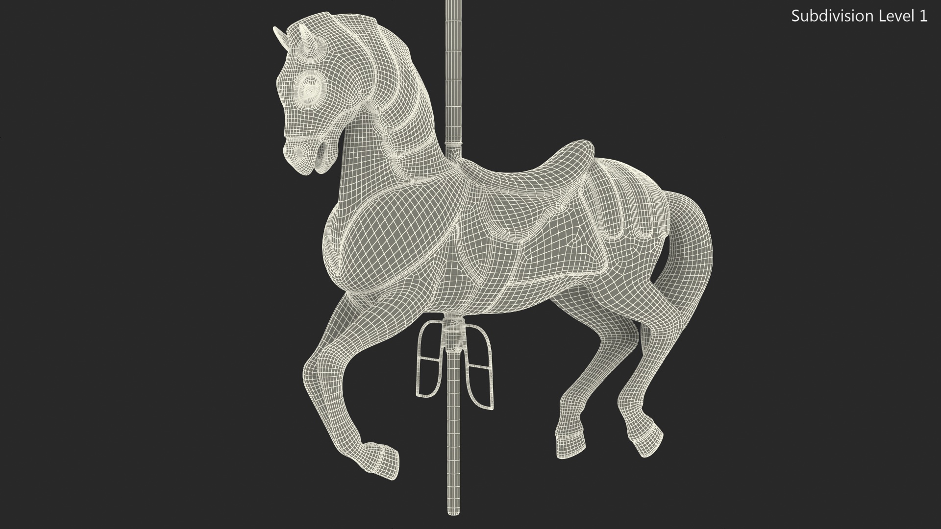 Carousel Horse Pink 3D model