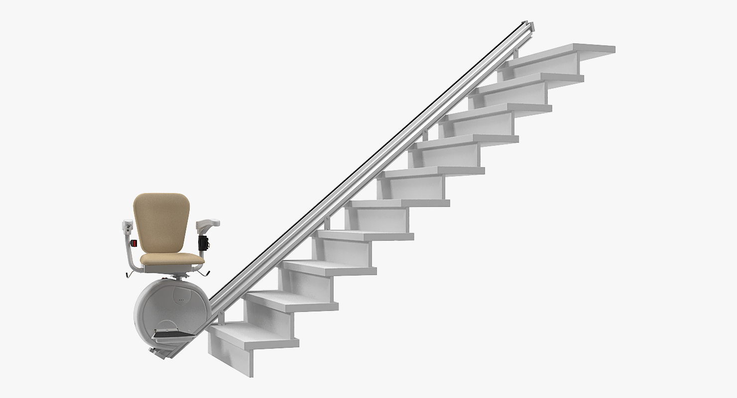 3D Straight Stairlift model