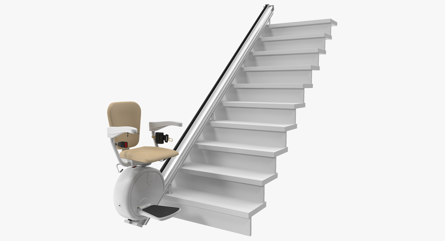 3D Straight Stairlift model