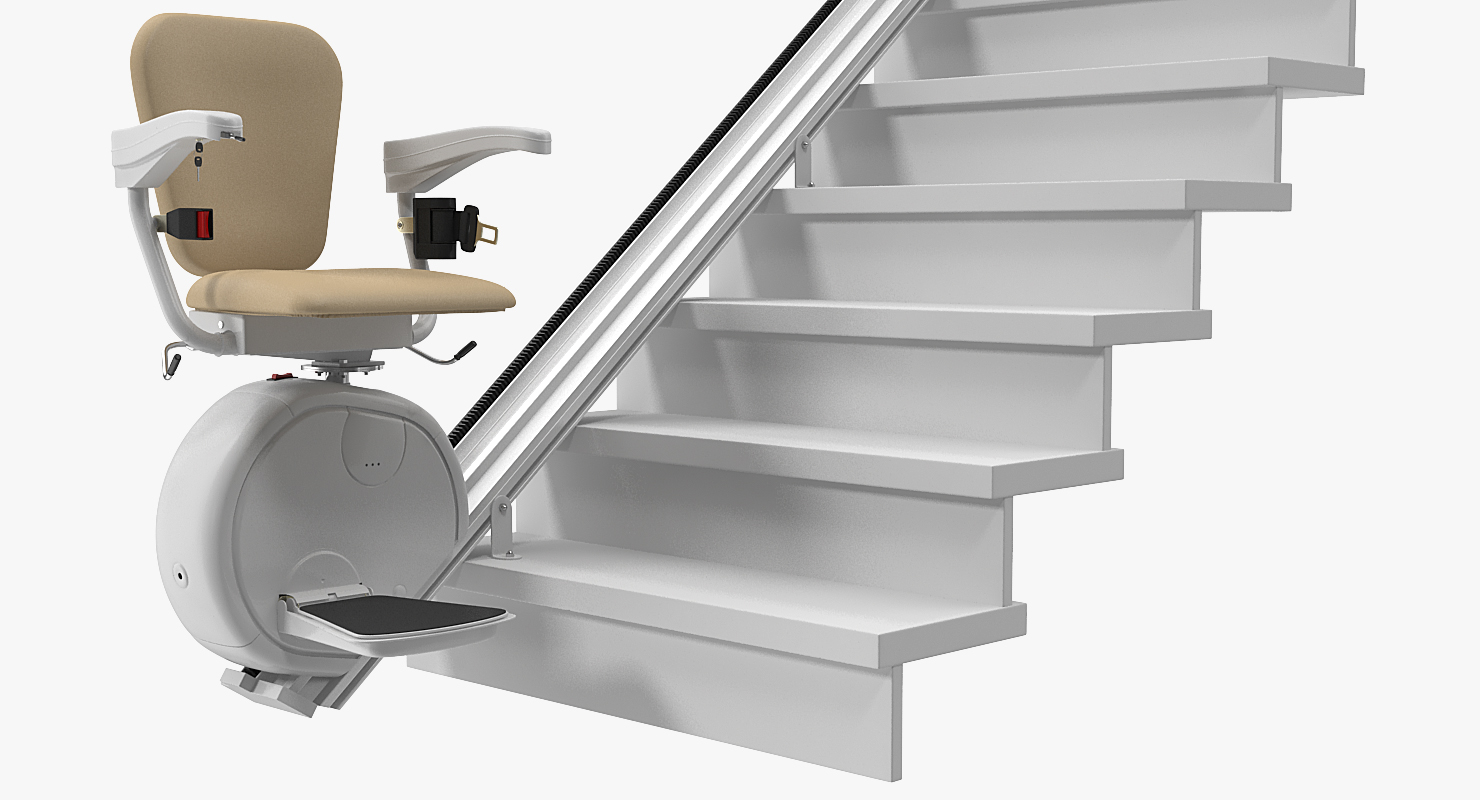 3D Straight Stairlift model