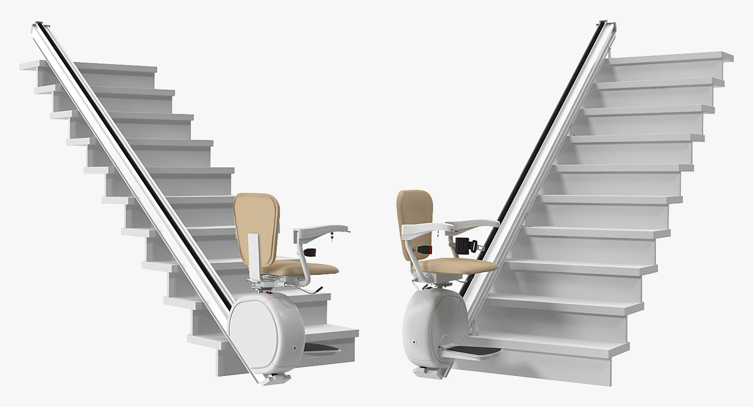 3D Straight Stairlift model