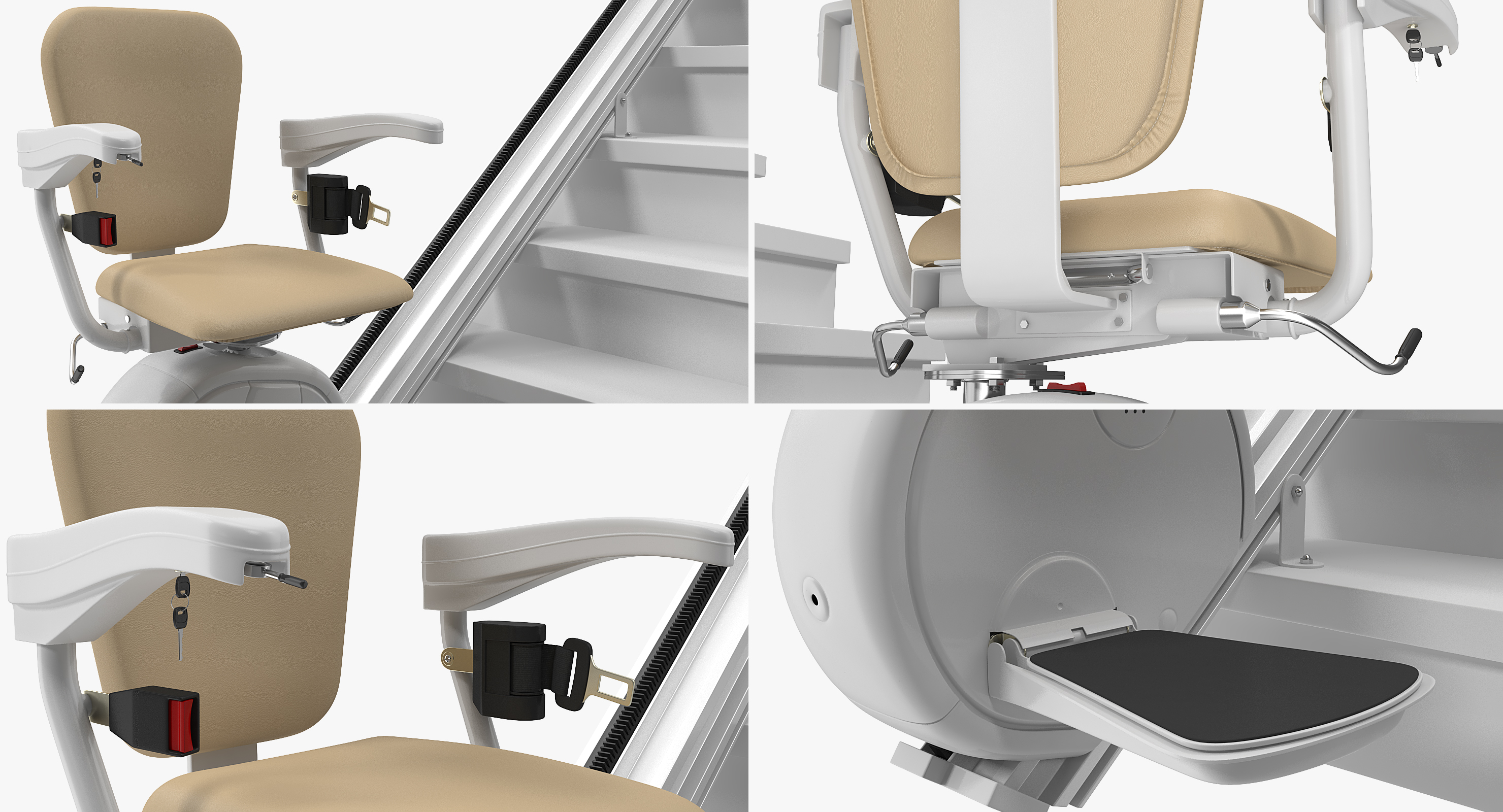 3D Straight Stairlift model