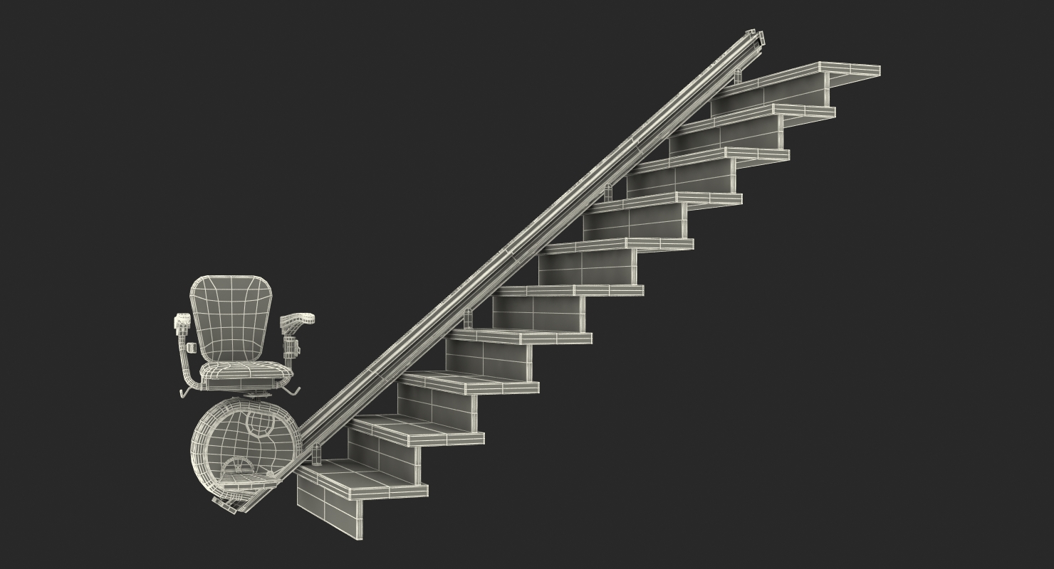 3D Straight Stairlift model