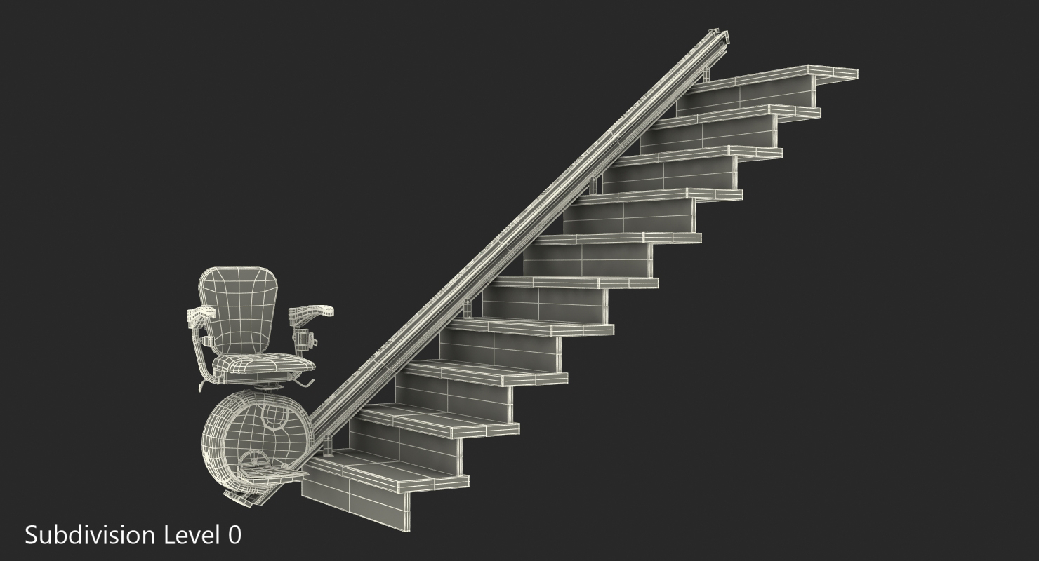 3D Straight Stairlift model